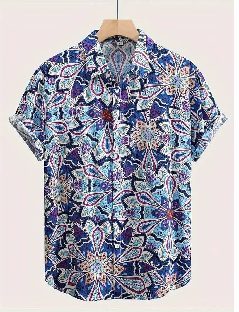     			KRIVA Cotton Blend Regular Fit Printed Half Sleeves Men's Casual Shirt - Multicolor ( Pack of 1 )