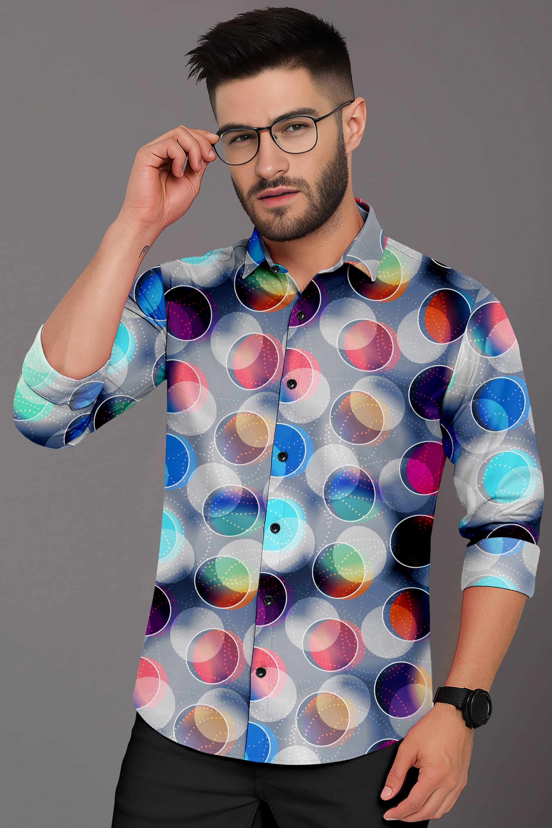     			LAXBON 100% Cotton Regular Fit Printed Full Sleeves Men's Casual Shirt - Multicolor ( Pack of 1 )
