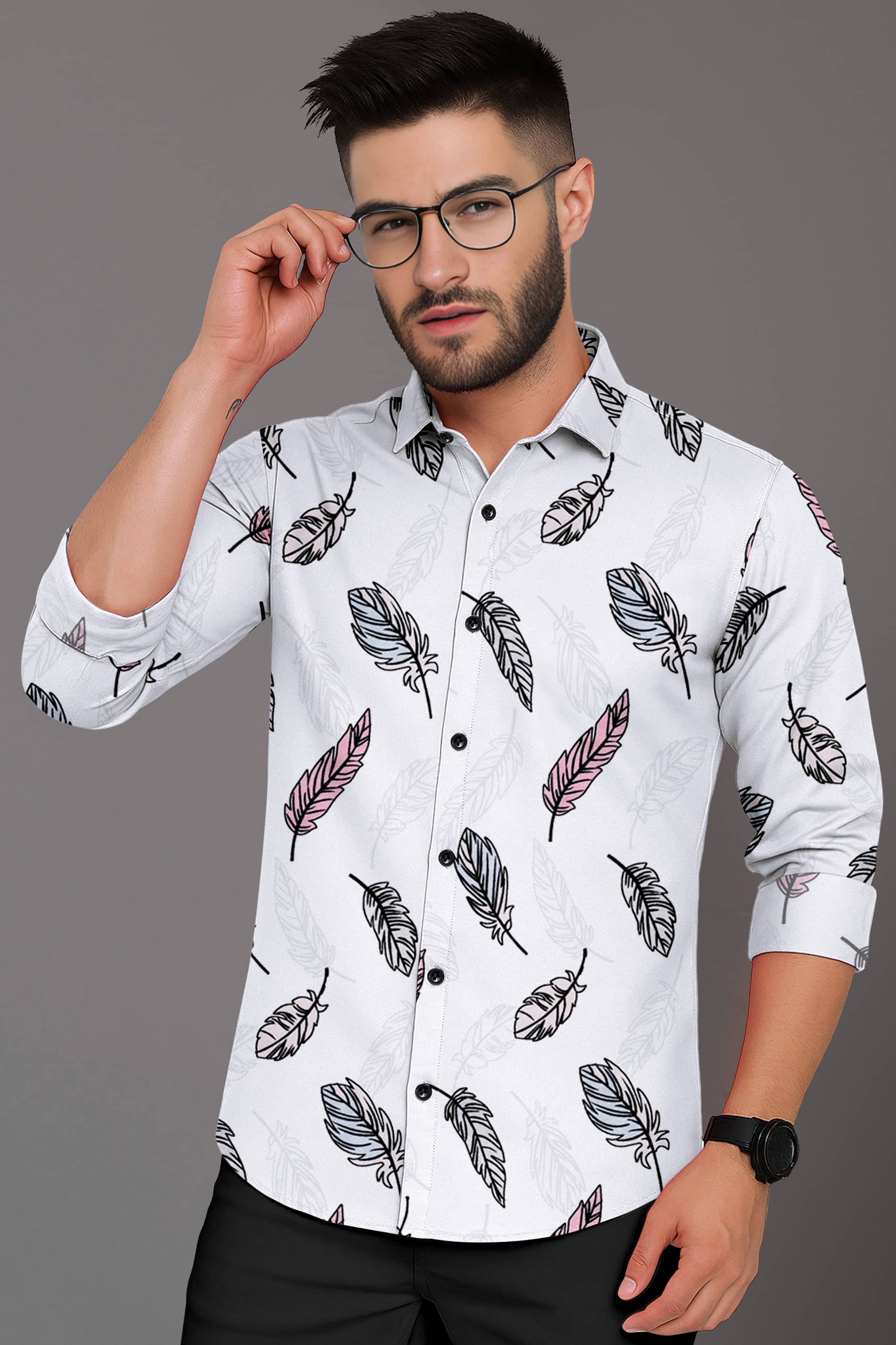 LAXBON 100% Cotton Regular Fit Printed Full Sleeves Men's Casual Shirt - Pink ( Pack of 1 ) LAXBON 100% Cotton Regular Fit Printed Full Sleeves Men's Casual Shirt - Pink ( Pack of 1 )