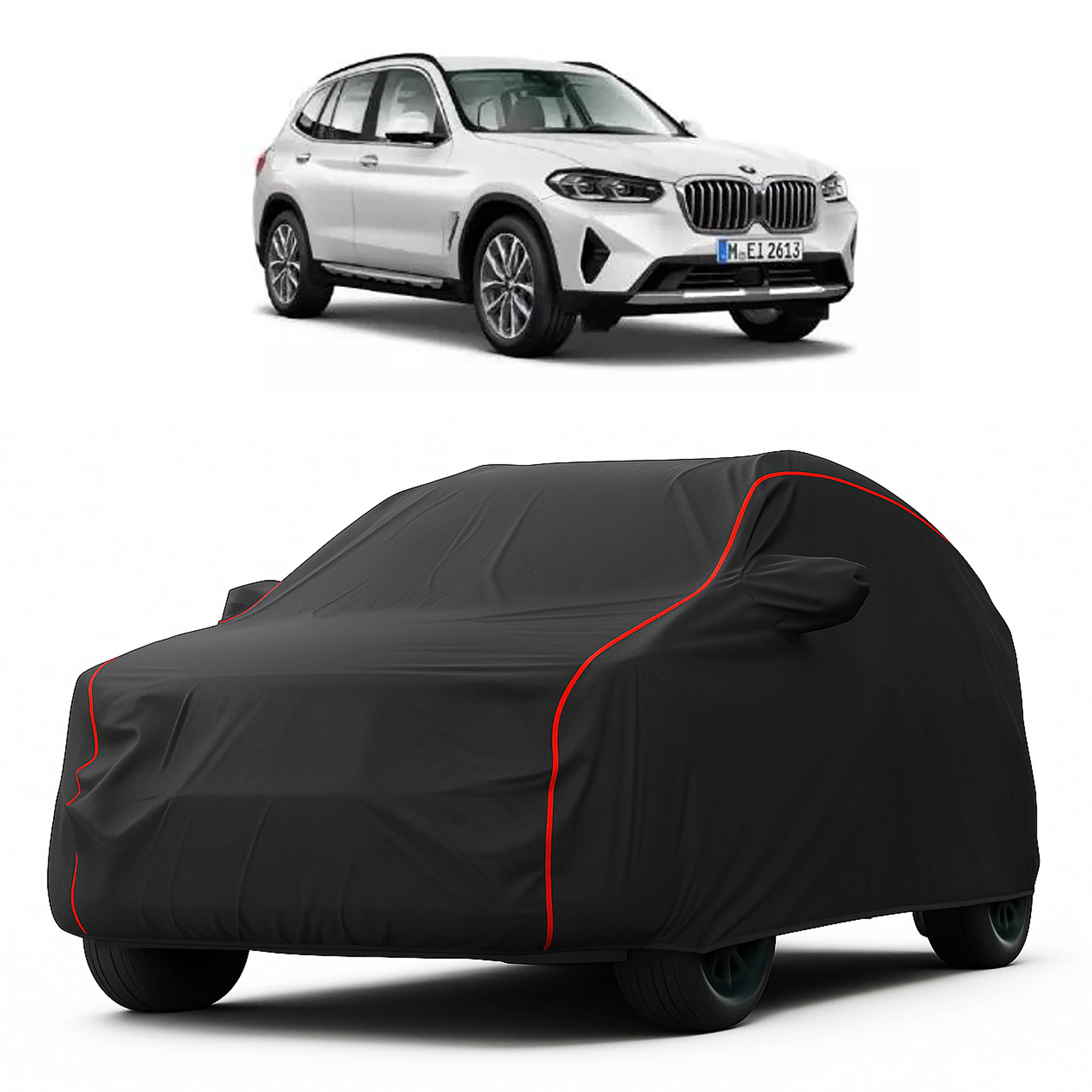     			MADAFIYA Car Body Cover for Bmw All Car Models With Mirror Pocket ( Pack of 1 ) , Black