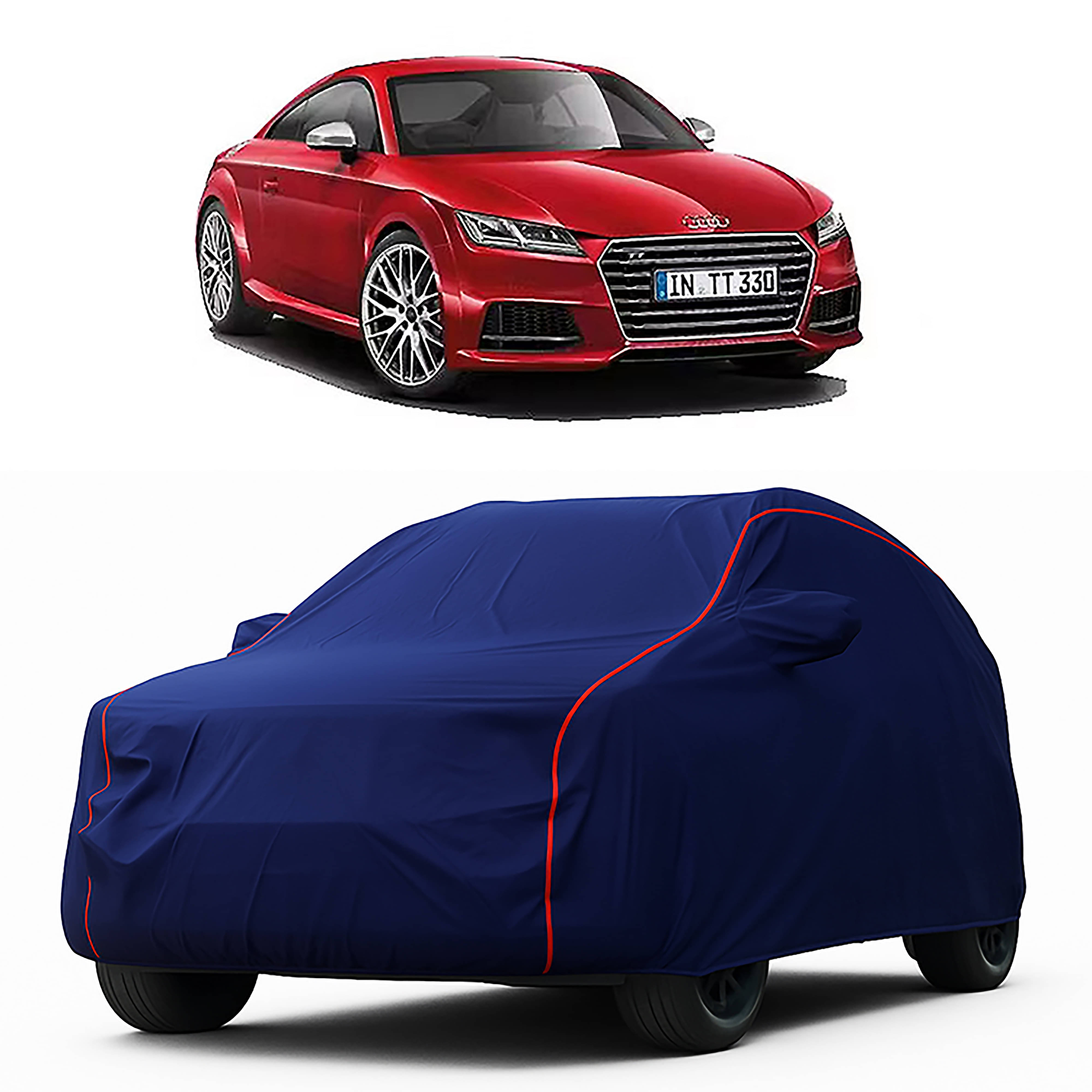     			MADAFIYA Car Body Cover for Audi All Car Models With Mirror Pocket ( Pack of 1 ) , Blue