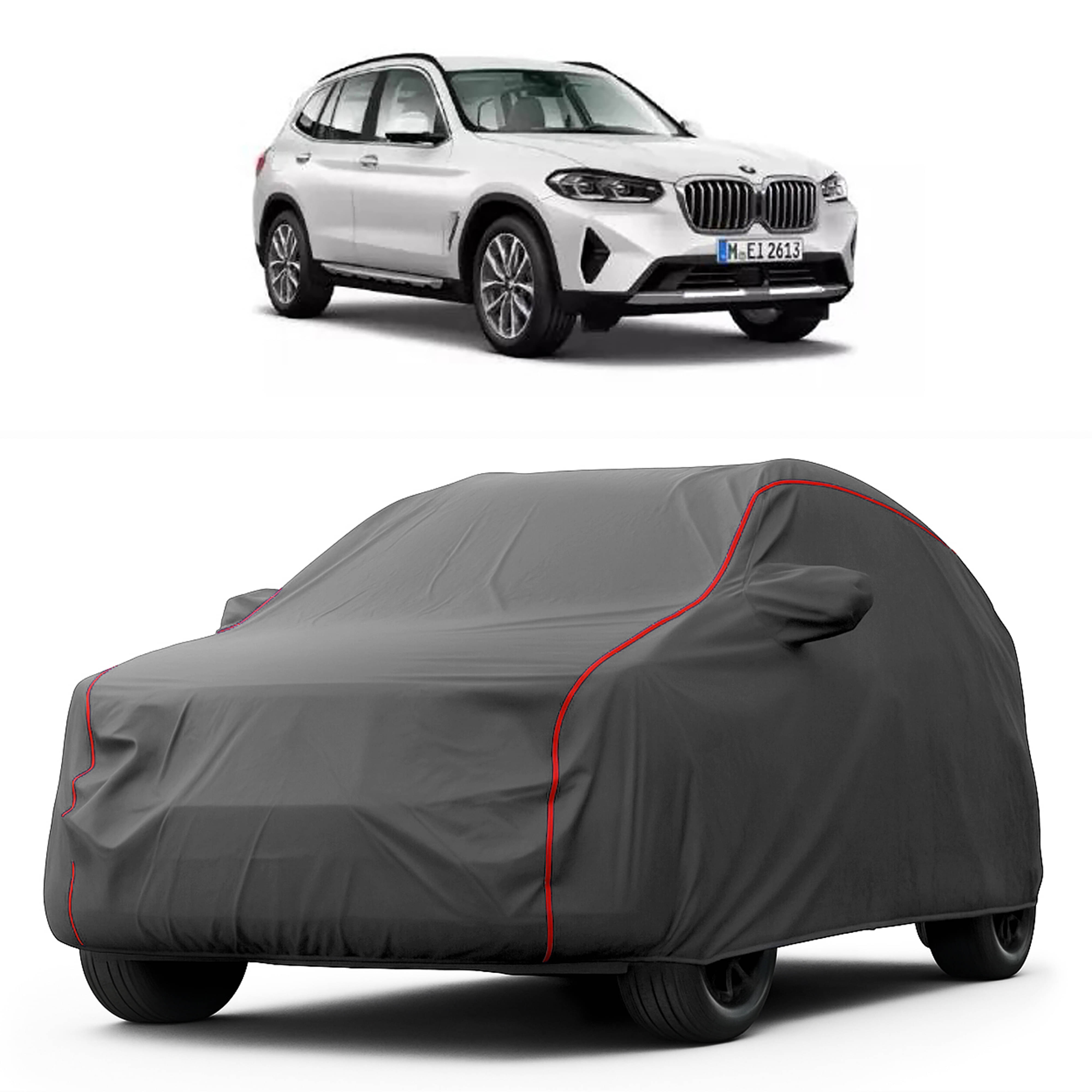     			MADAFIYA Car Body Cover for Bmw All Car Models With Mirror Pocket ( Pack of 1 ) , Grey