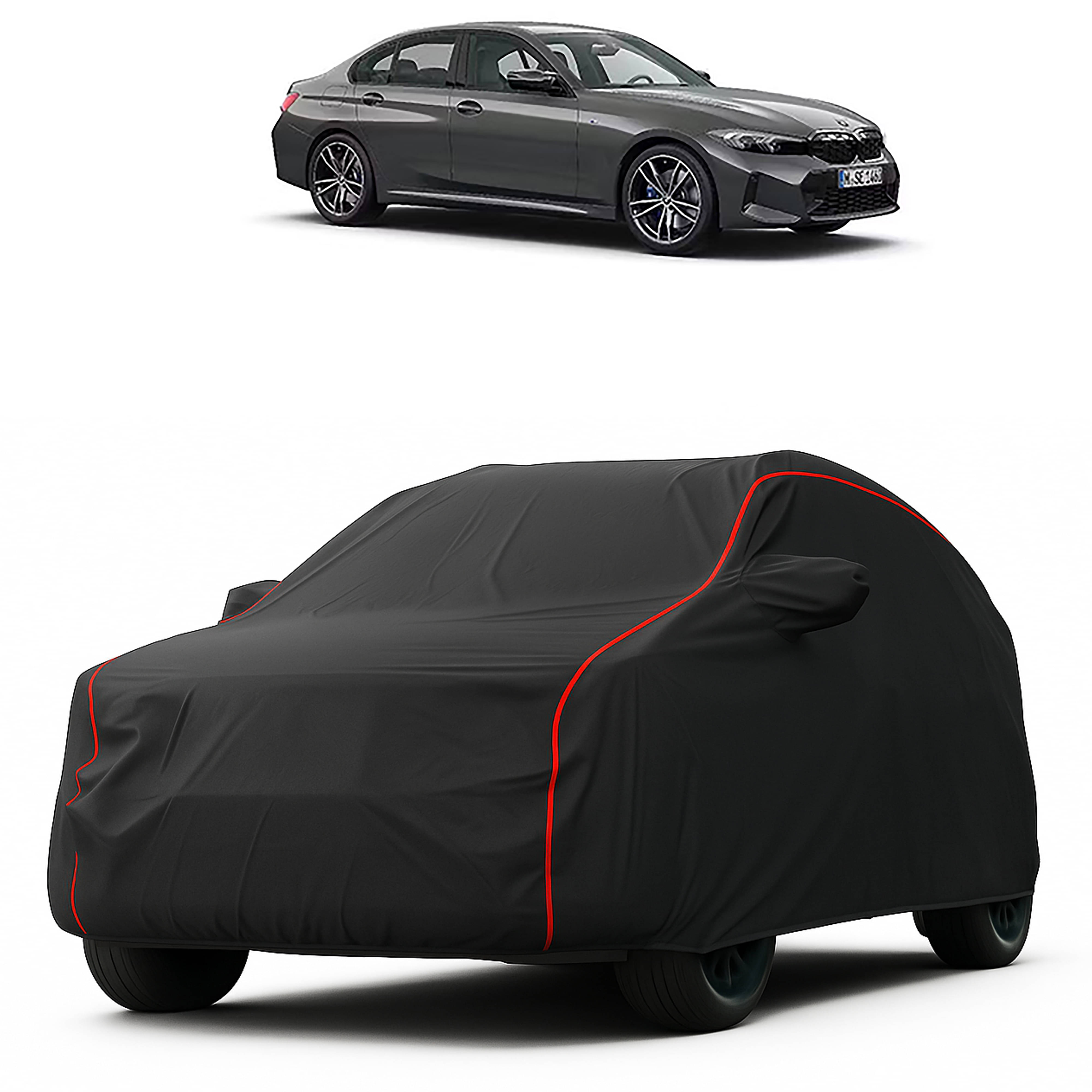     			MADAFIYA Car Body Cover for Bmw All Car Models With Mirror Pocket ( Pack of 1 ) , Black