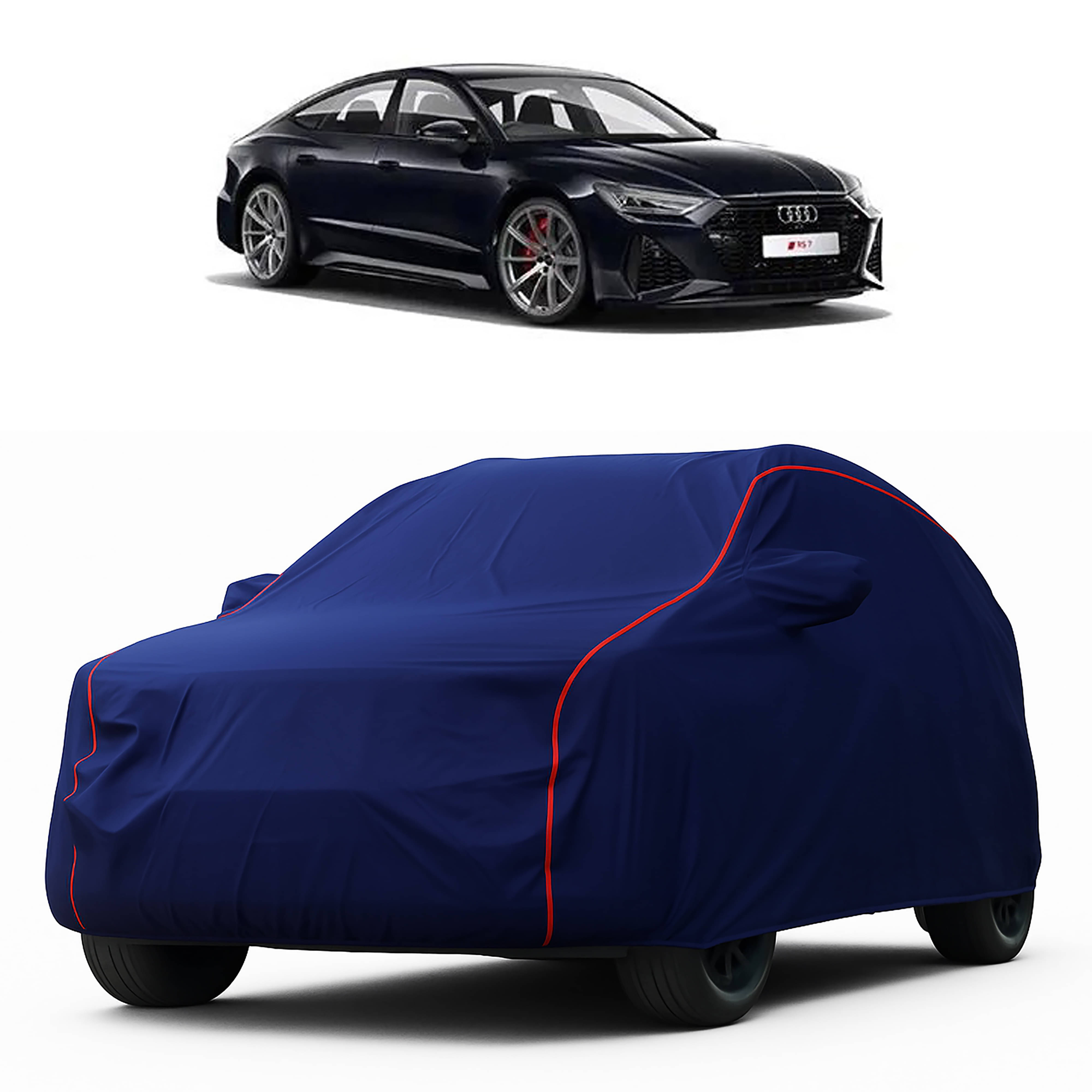     			MADAFIYA Car Body Cover for Audi All Car Models With Mirror Pocket ( Pack of 1 ) , Blue