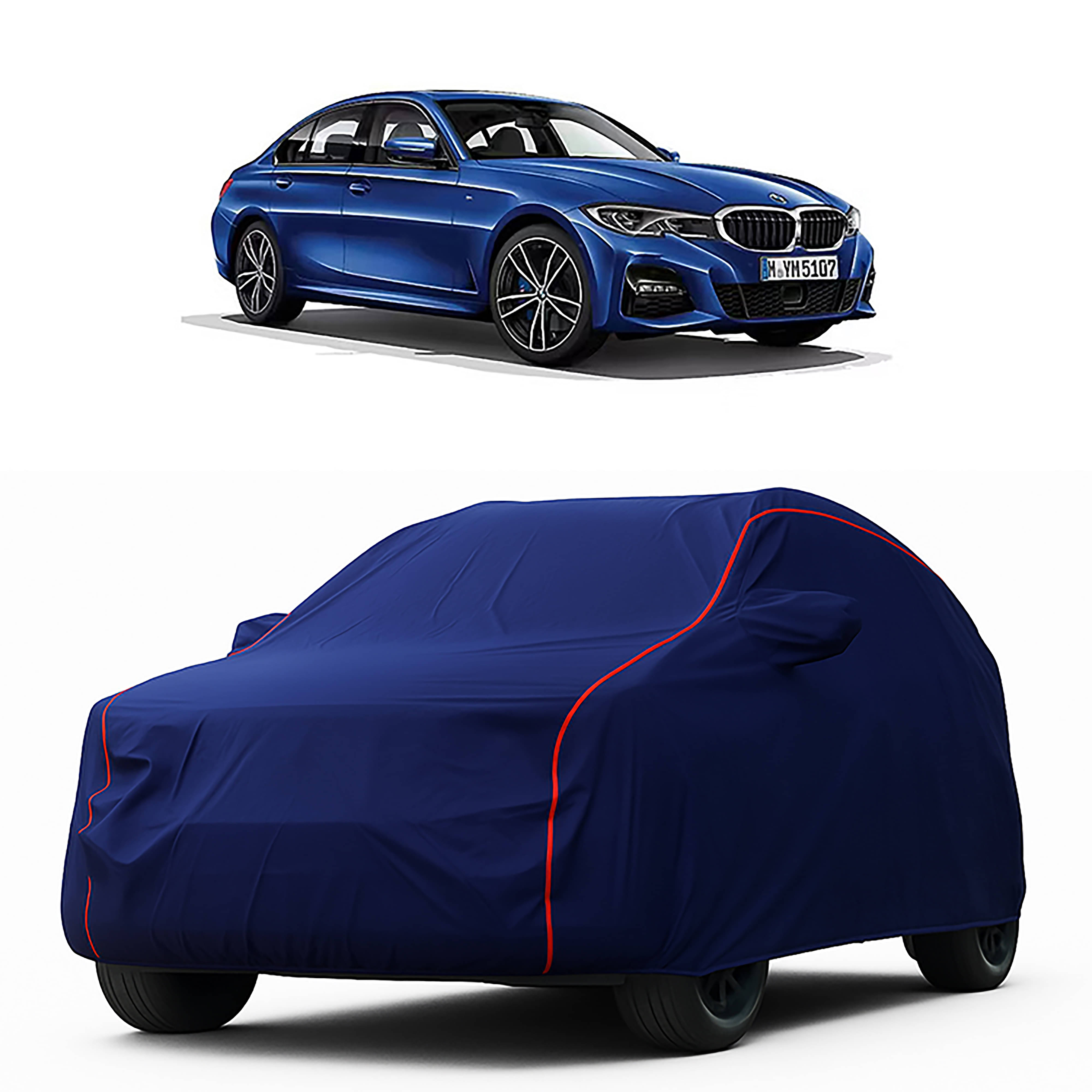     			MADAFIYA Car Body Cover for Bmw All Car Models With Mirror Pocket ( Pack of 1 ) , Blue