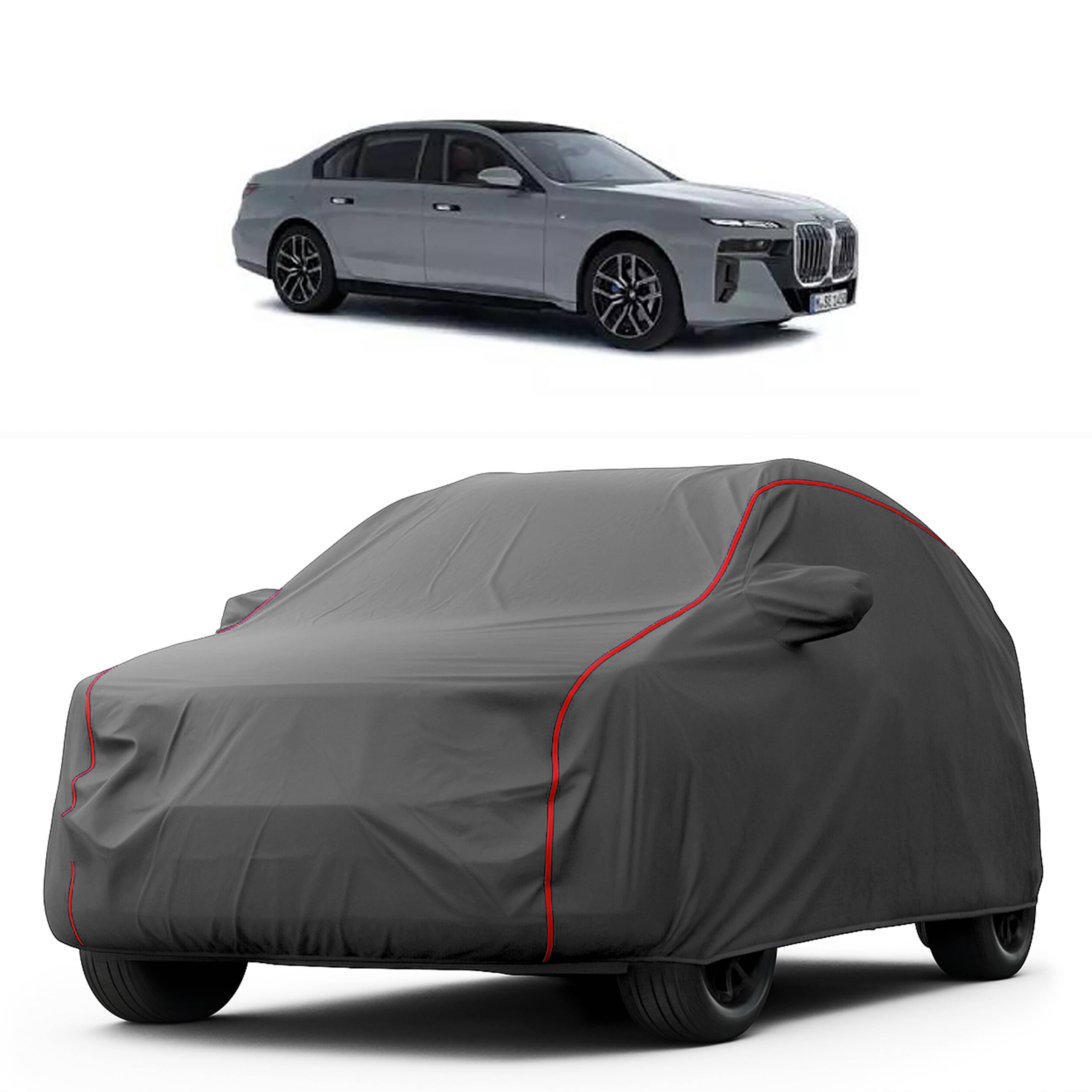     			MADAFIYA Car Body Cover for Bmw All Car Models With Mirror Pocket ( Pack of 1 ) , Grey