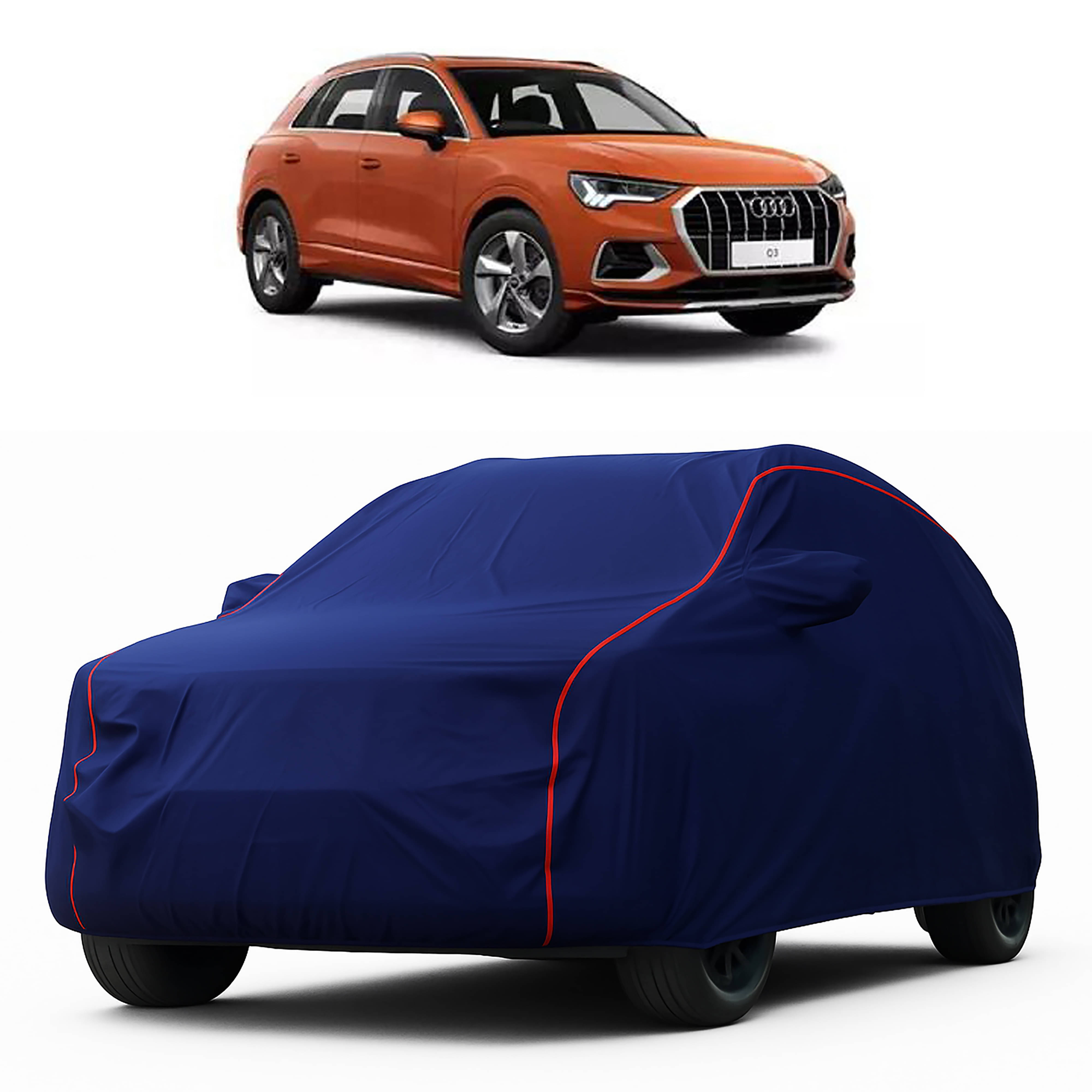     			MADAFIYA Car Body Cover for Audi All Car Models With Mirror Pocket ( Pack of 1 ) , Blue