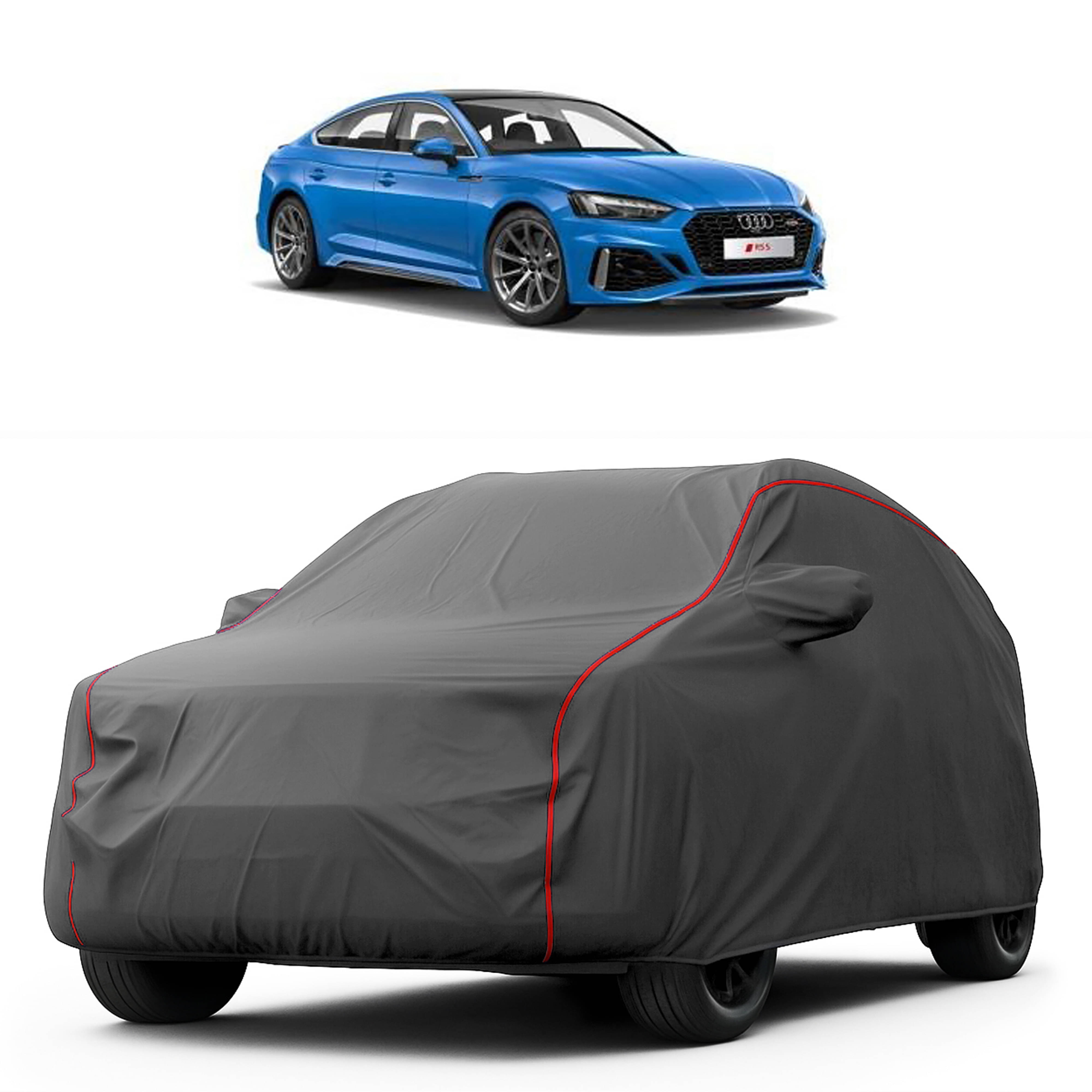     			MADAFIYA Car Body Cover for Audi All Car Models With Mirror Pocket ( Pack of 1 ) , Grey