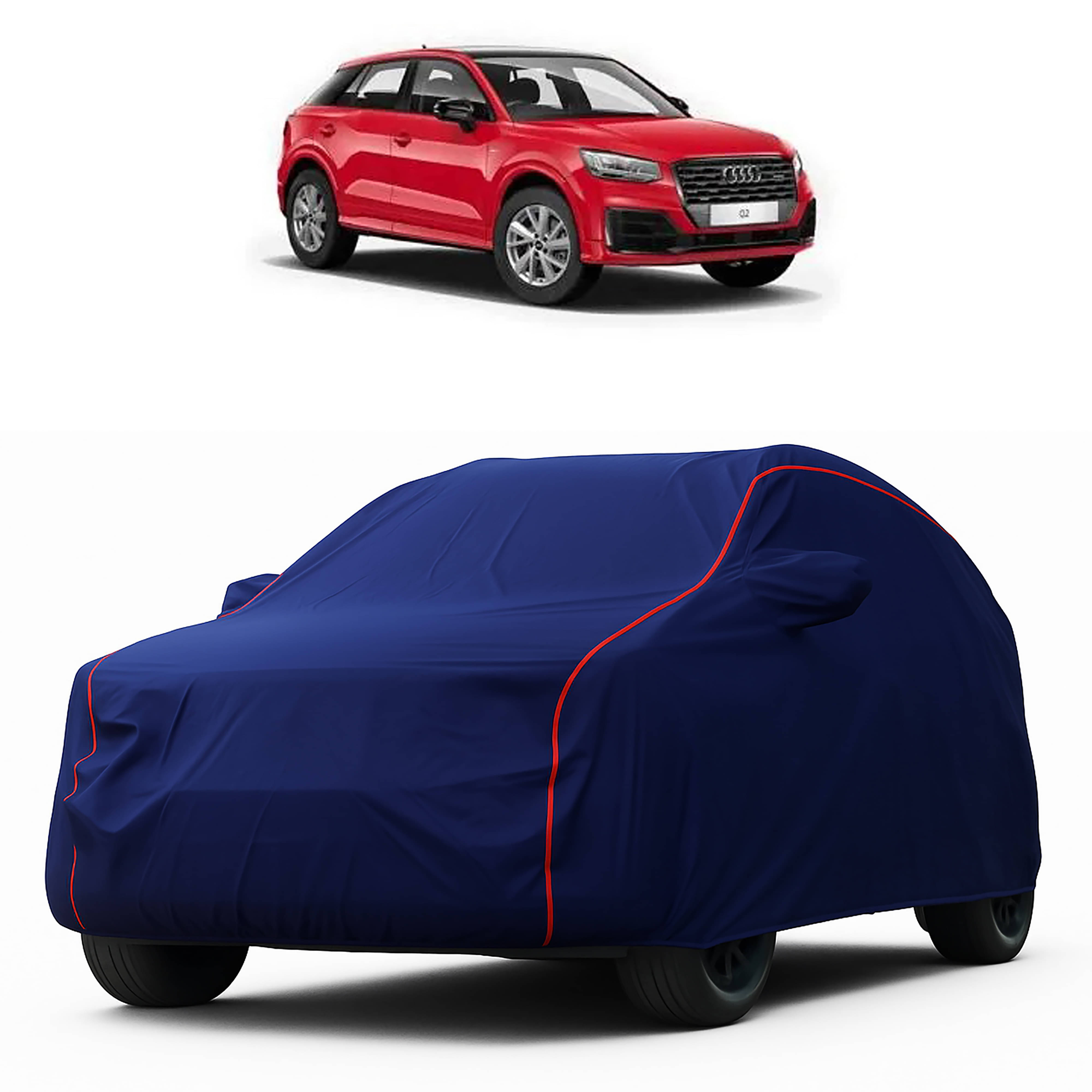     			MADAFIYA Car Body Cover for Audi All Car Models With Mirror Pocket ( Pack of 1 ) , Blue