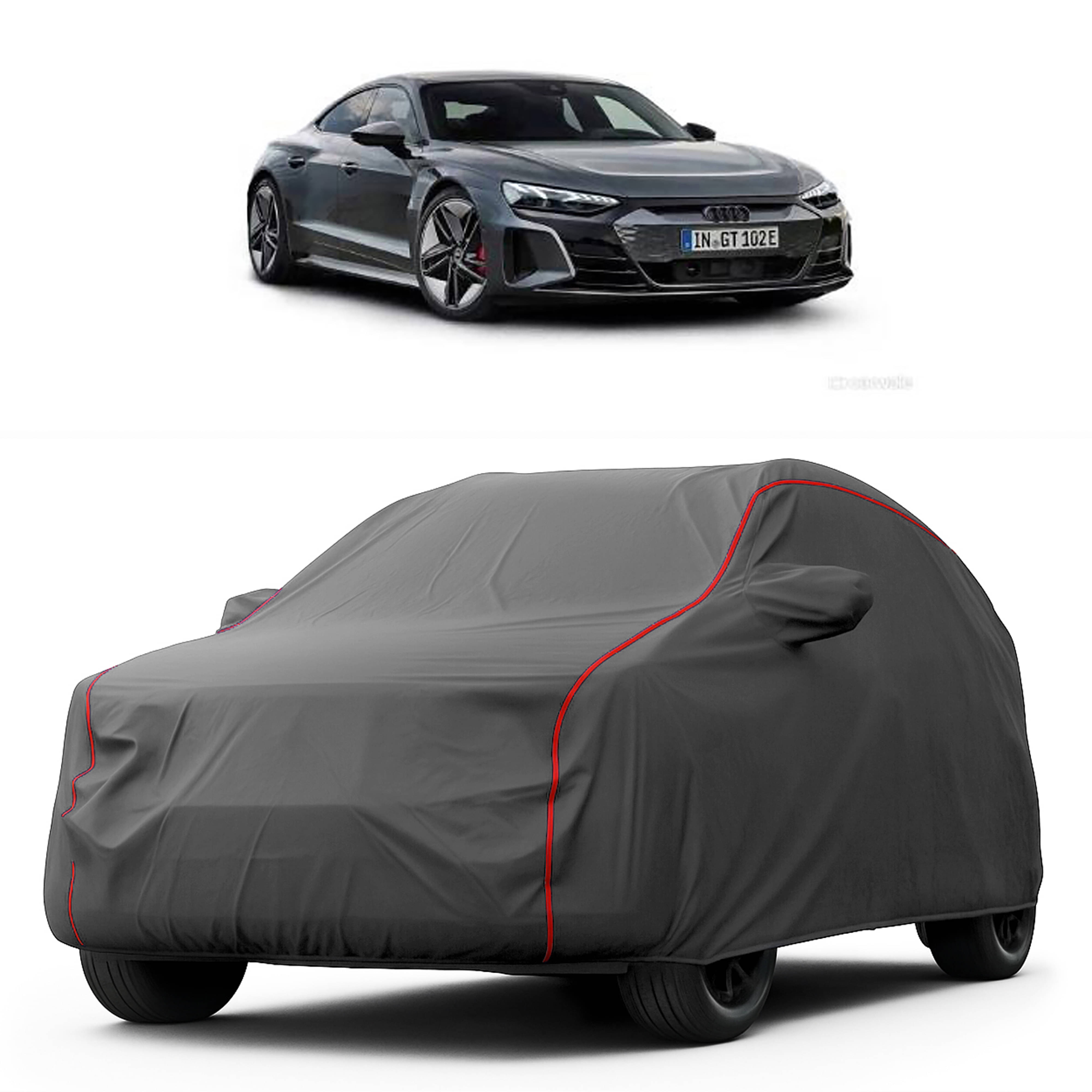     			MADAFIYA Car Body Cover for Audi All Car Models With Mirror Pocket ( Pack of 1 ) , Grey