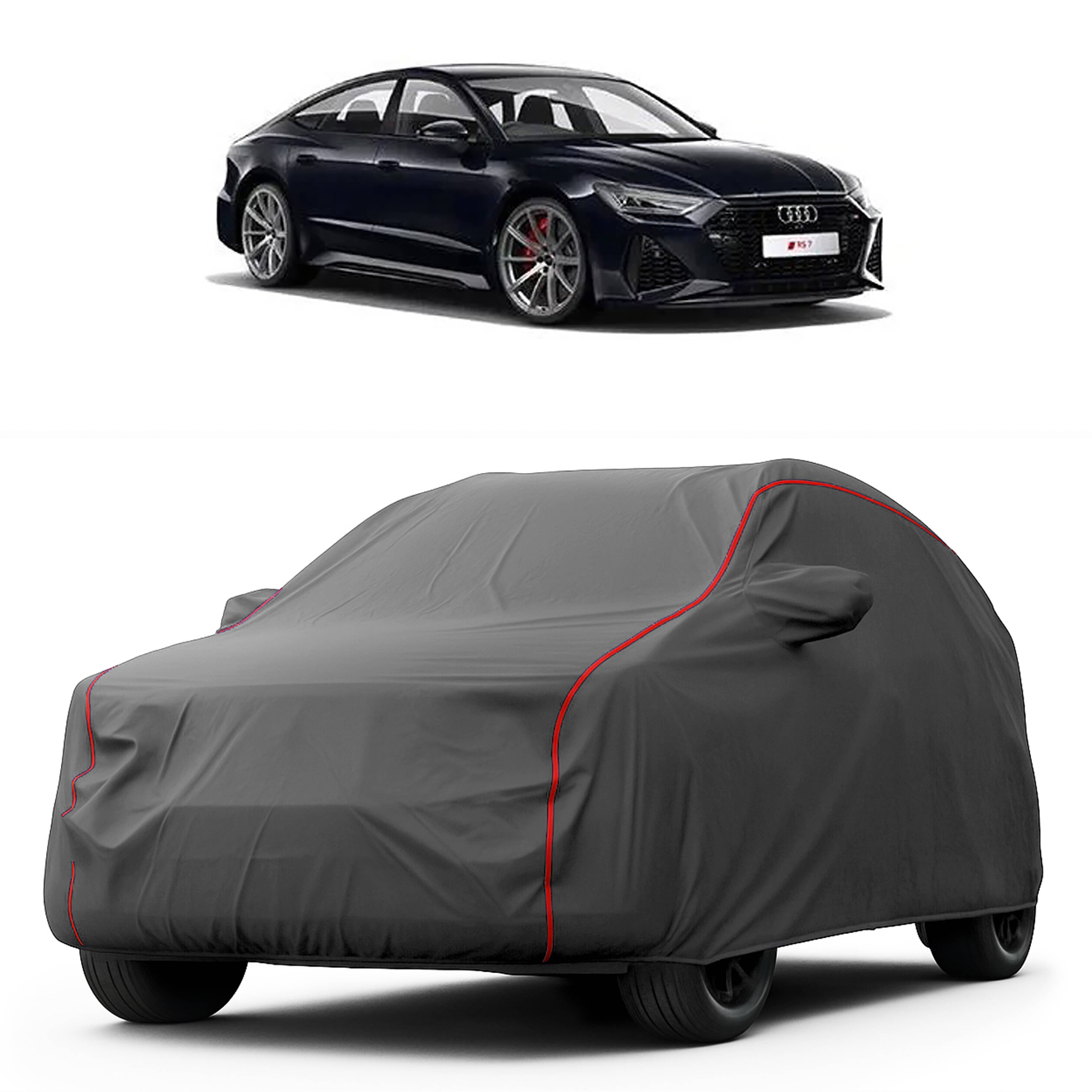     			MADAFIYA Car Body Cover for Audi All Car Models With Mirror Pocket ( Pack of 1 ) , Grey