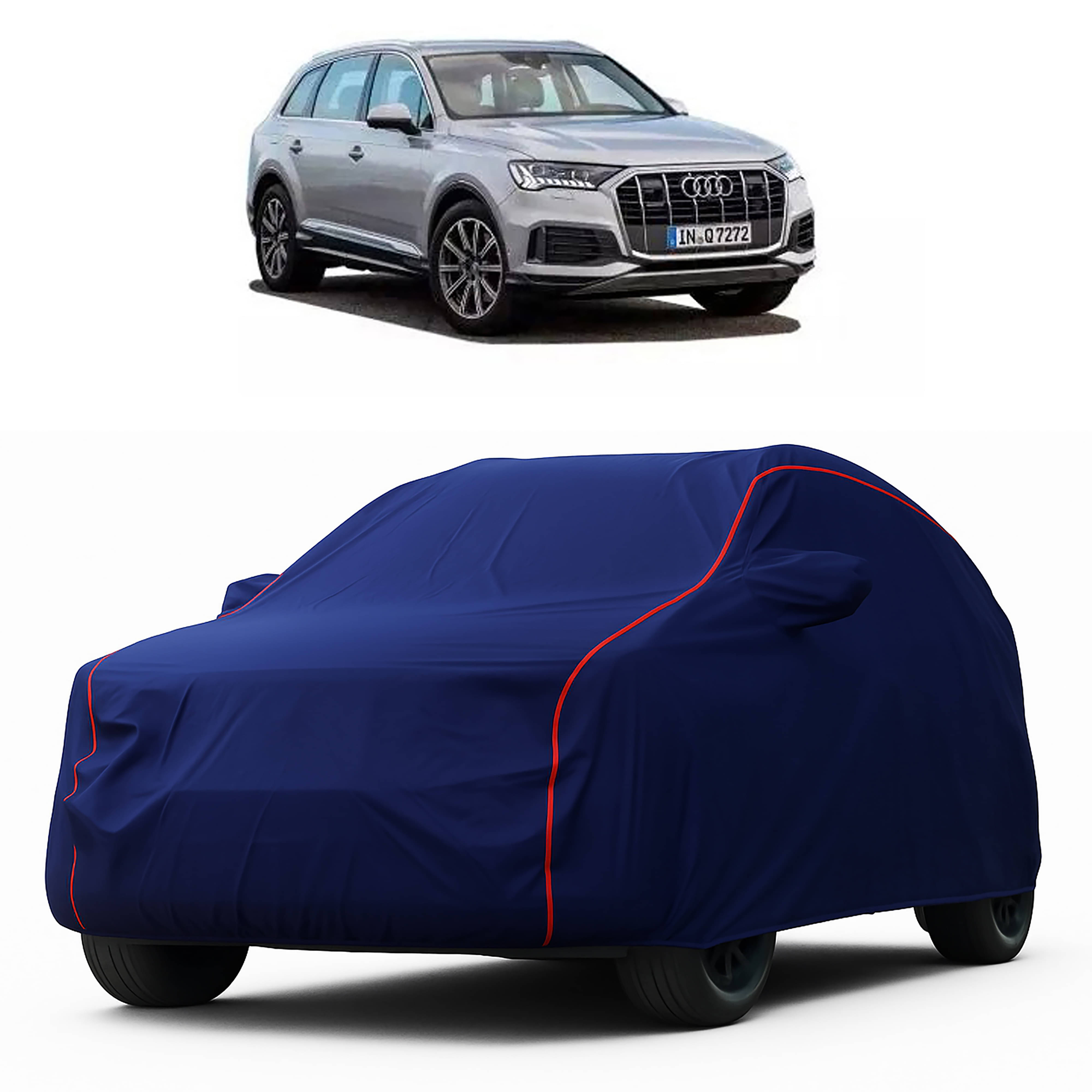    			MADAFIYA Car Body Cover for Audi All Car Models With Mirror Pocket ( Pack of 1 ) , Blue