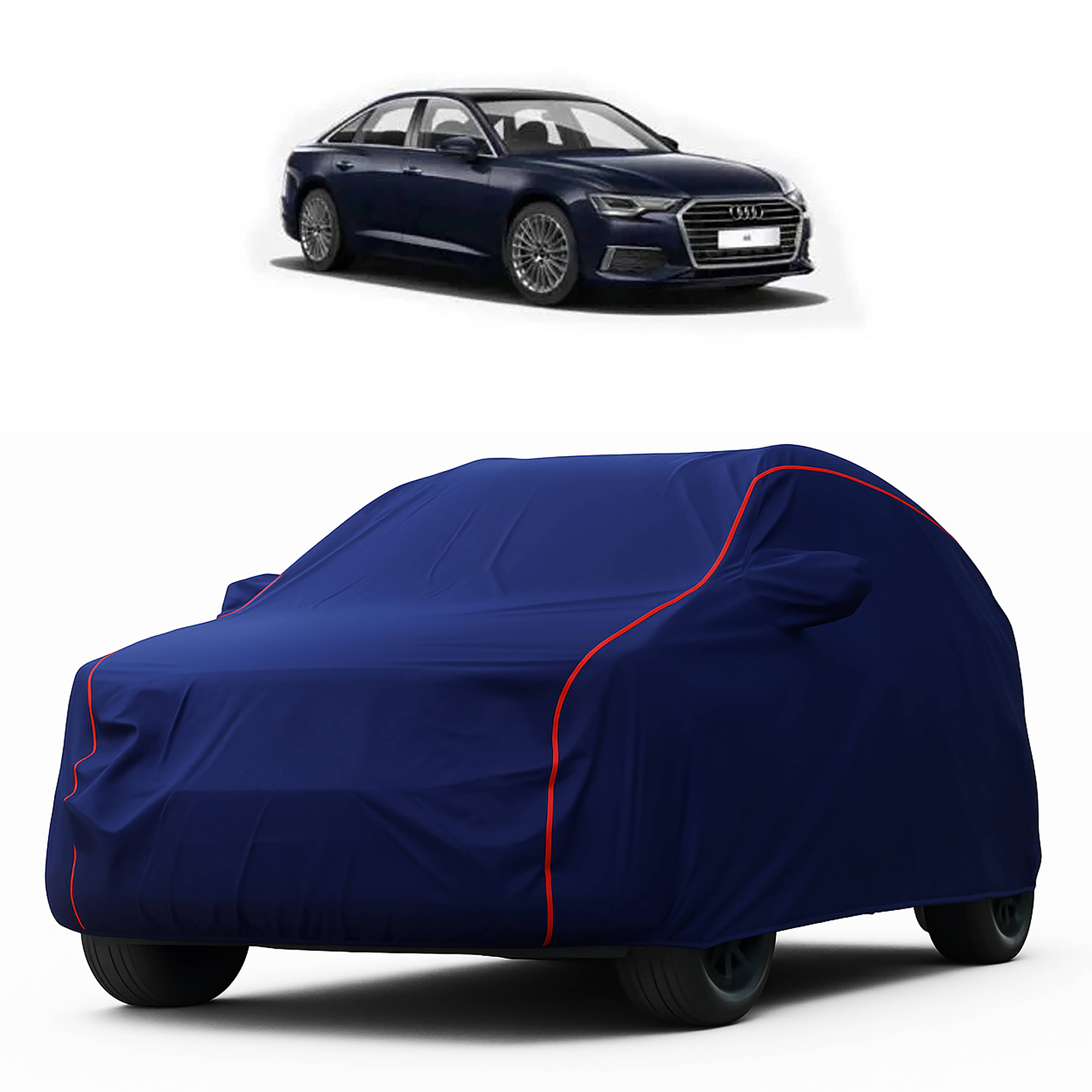     			MADAFIYA Car Body Cover for Audi All Car Models With Mirror Pocket ( Pack of 1 ) , Blue