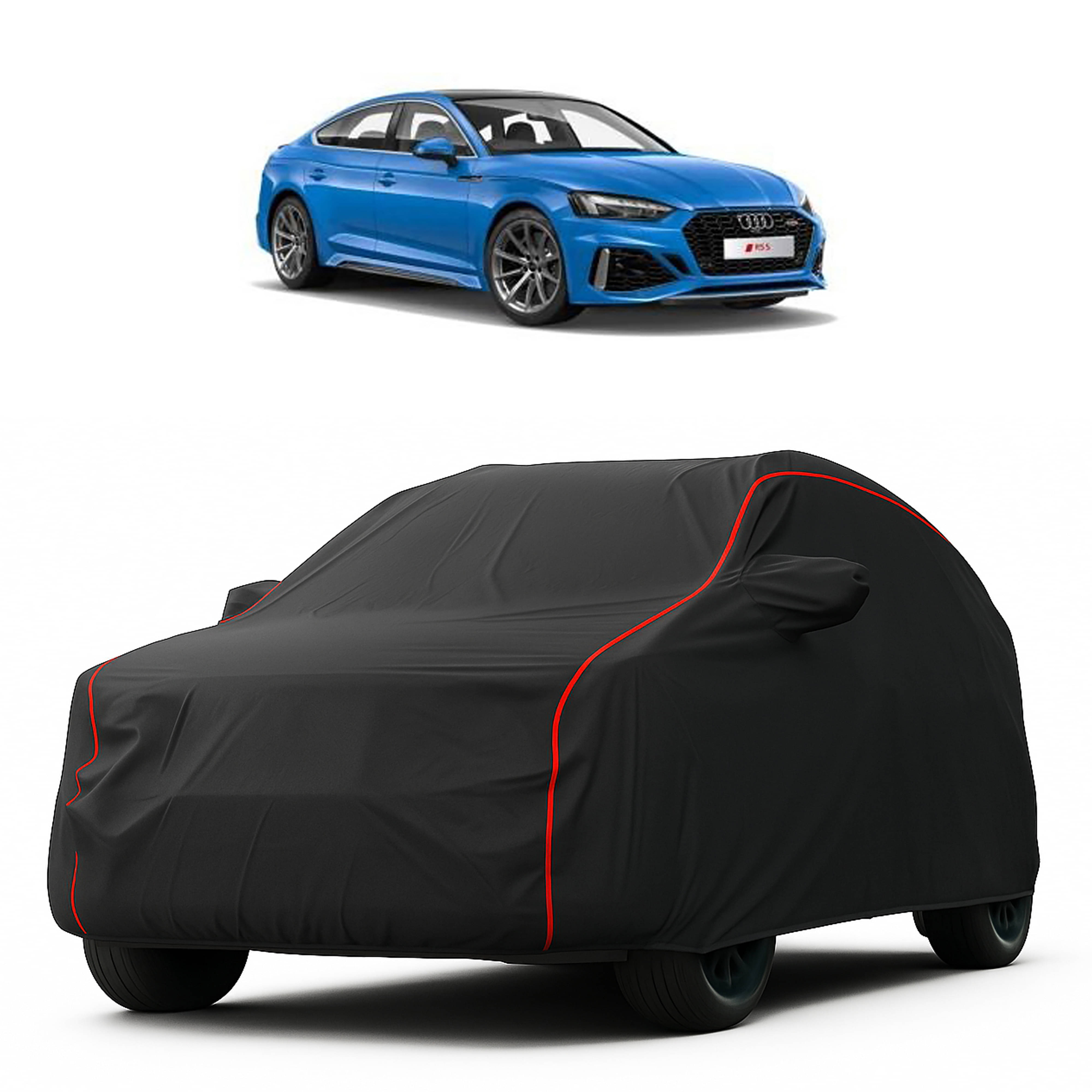     			MADAFIYA Car Body Cover for Audi All Car Models With Mirror Pocket ( Pack of 1 ) , Black