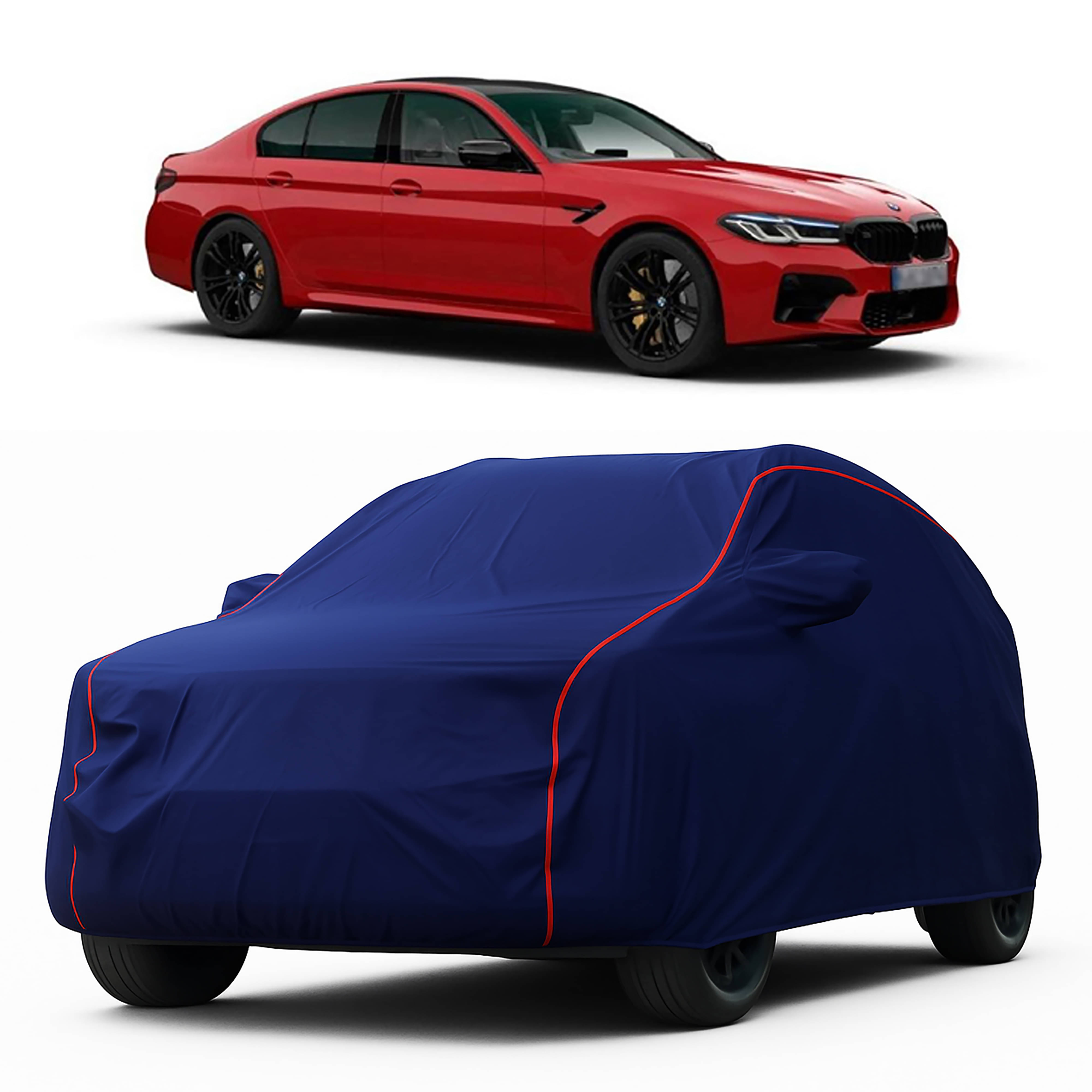     			MADAFIYA Car Body Cover for Bmw All Car Models With Mirror Pocket ( Pack of 1 ) , Blue
