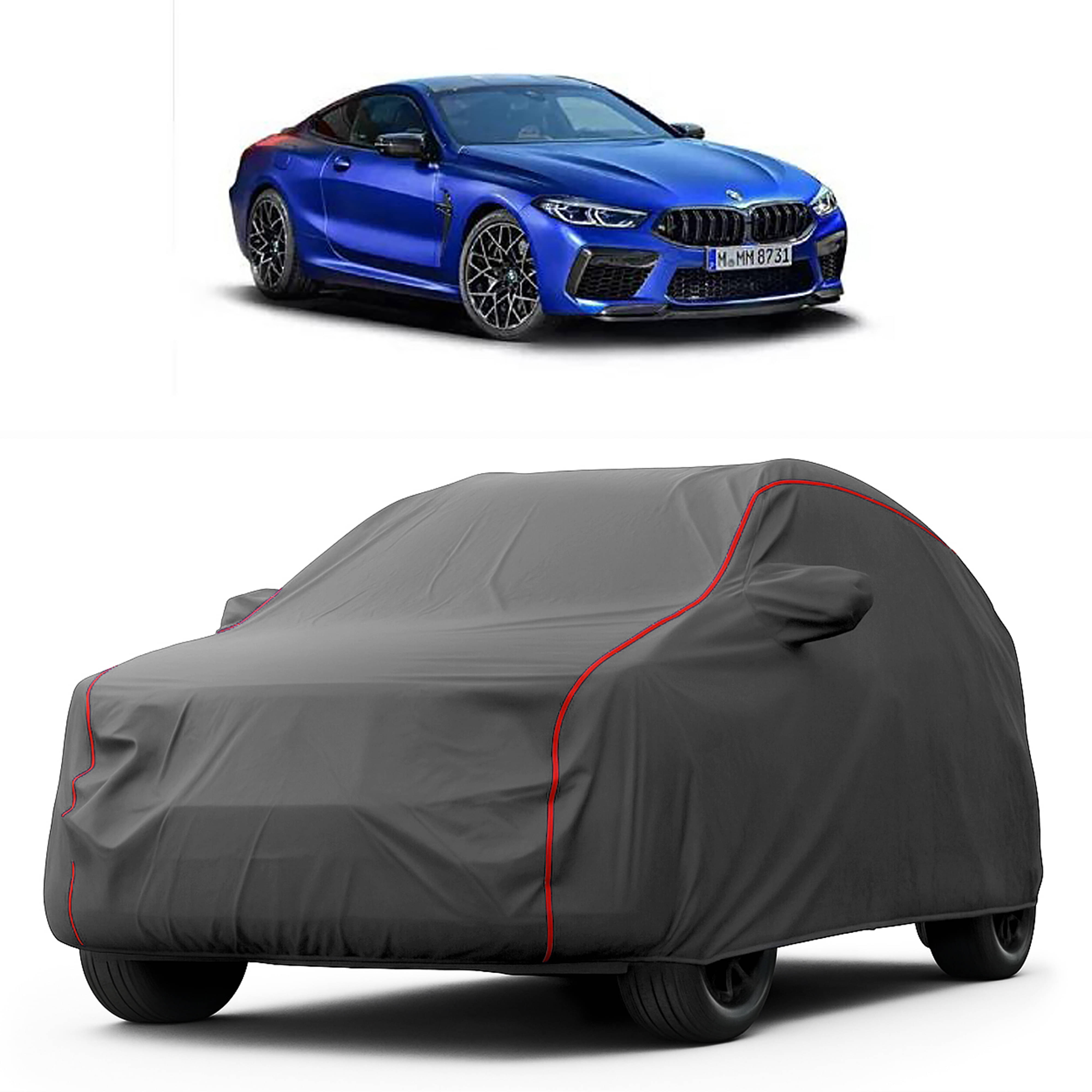     			MADAFIYA Car Body Cover for Bmw All Car Models With Mirror Pocket ( Pack of 1 ) , Grey