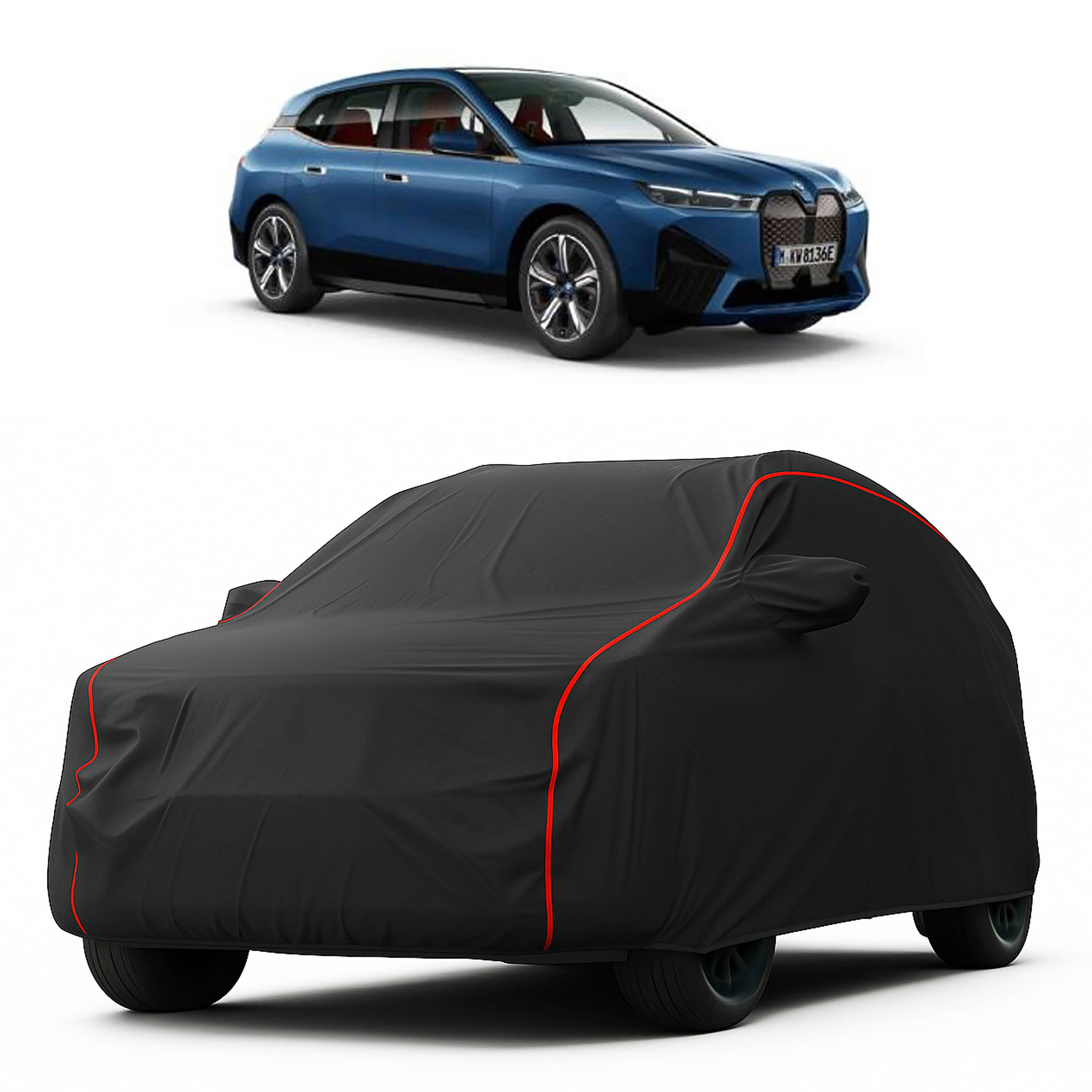     			MADAFIYA Car Body Cover for Bmw All Car Models With Mirror Pocket ( Pack of 1 ) , Black