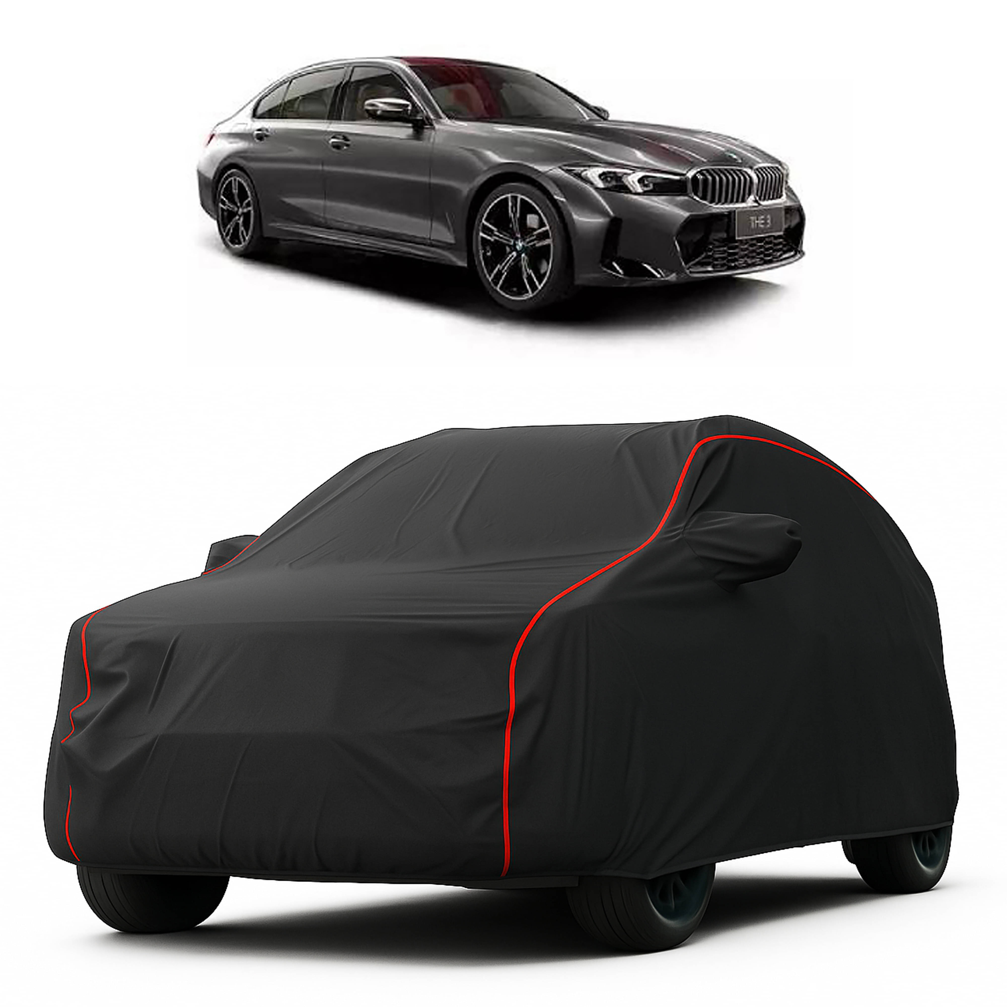     			MADAFIYA Car Body Cover for Bmw All Car Models With Mirror Pocket ( Pack of 1 ) , Black
