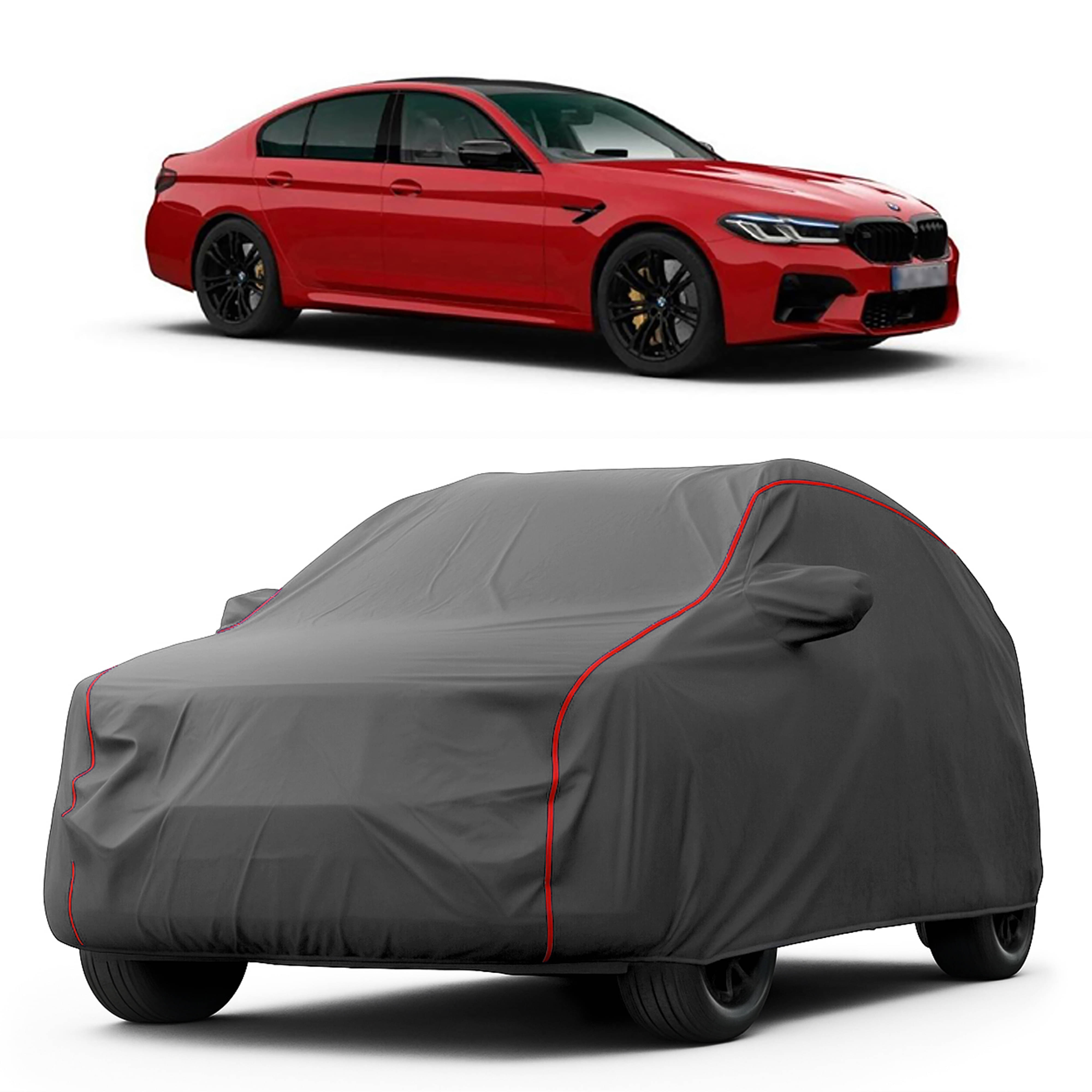     			MADAFIYA Car Body Cover for Bmw All Car Models With Mirror Pocket ( Pack of 1 ) , Grey