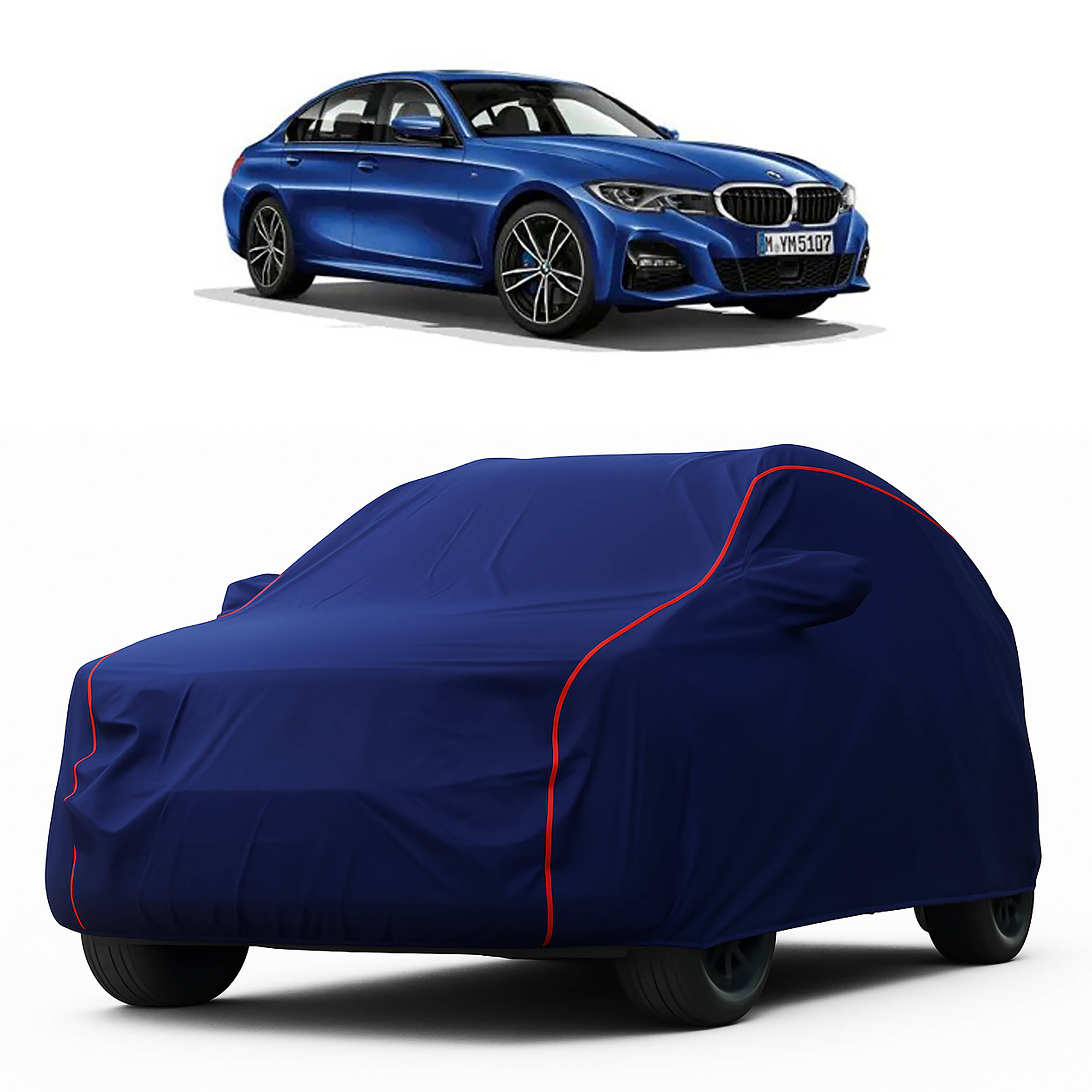     			MADAFIYA Car Body Cover for Bmw All Car Models With Mirror Pocket ( Pack of 1 ) , Blue