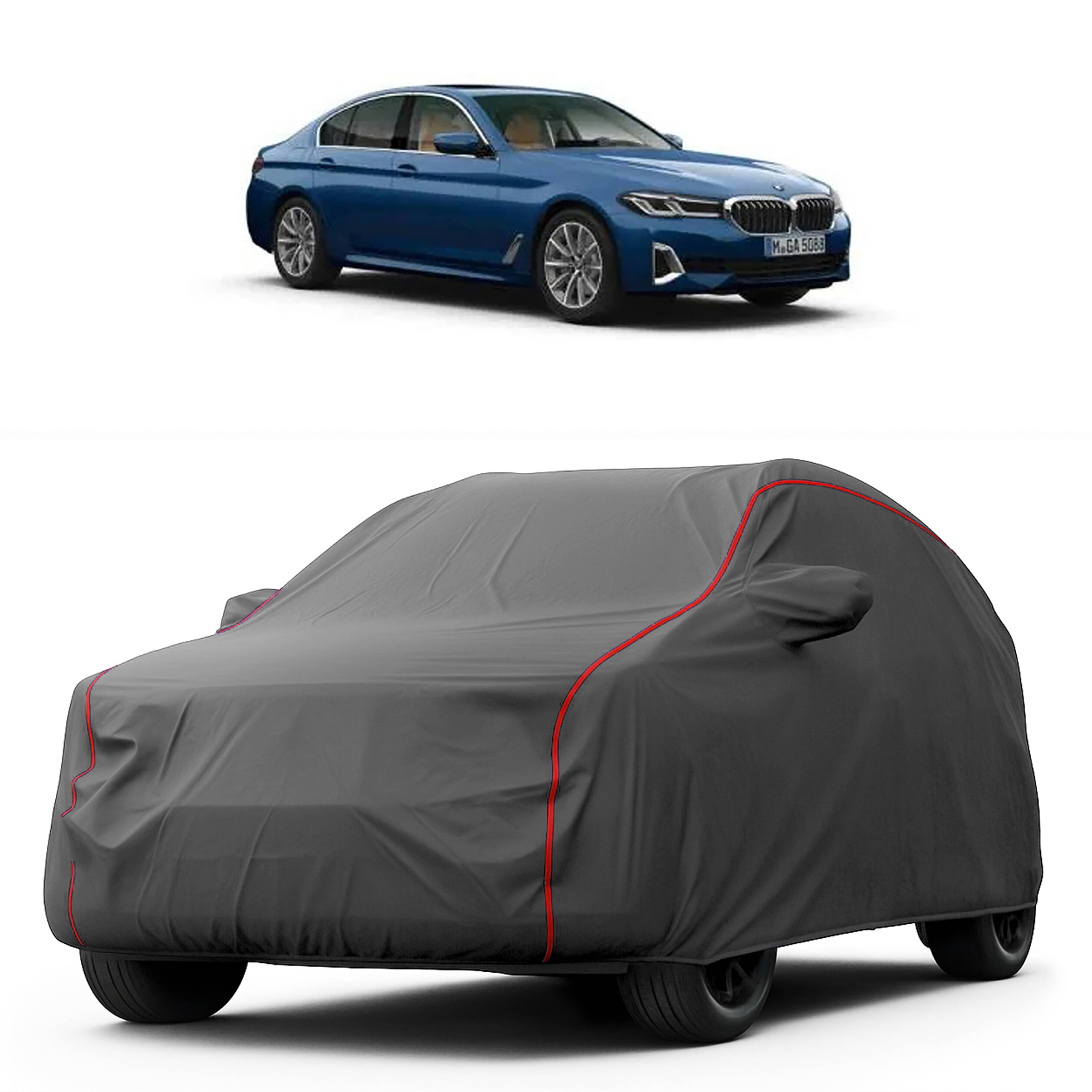     			MADAFIYA Car Body Cover for Bmw All Car Models With Mirror Pocket ( Pack of 1 ) , Grey