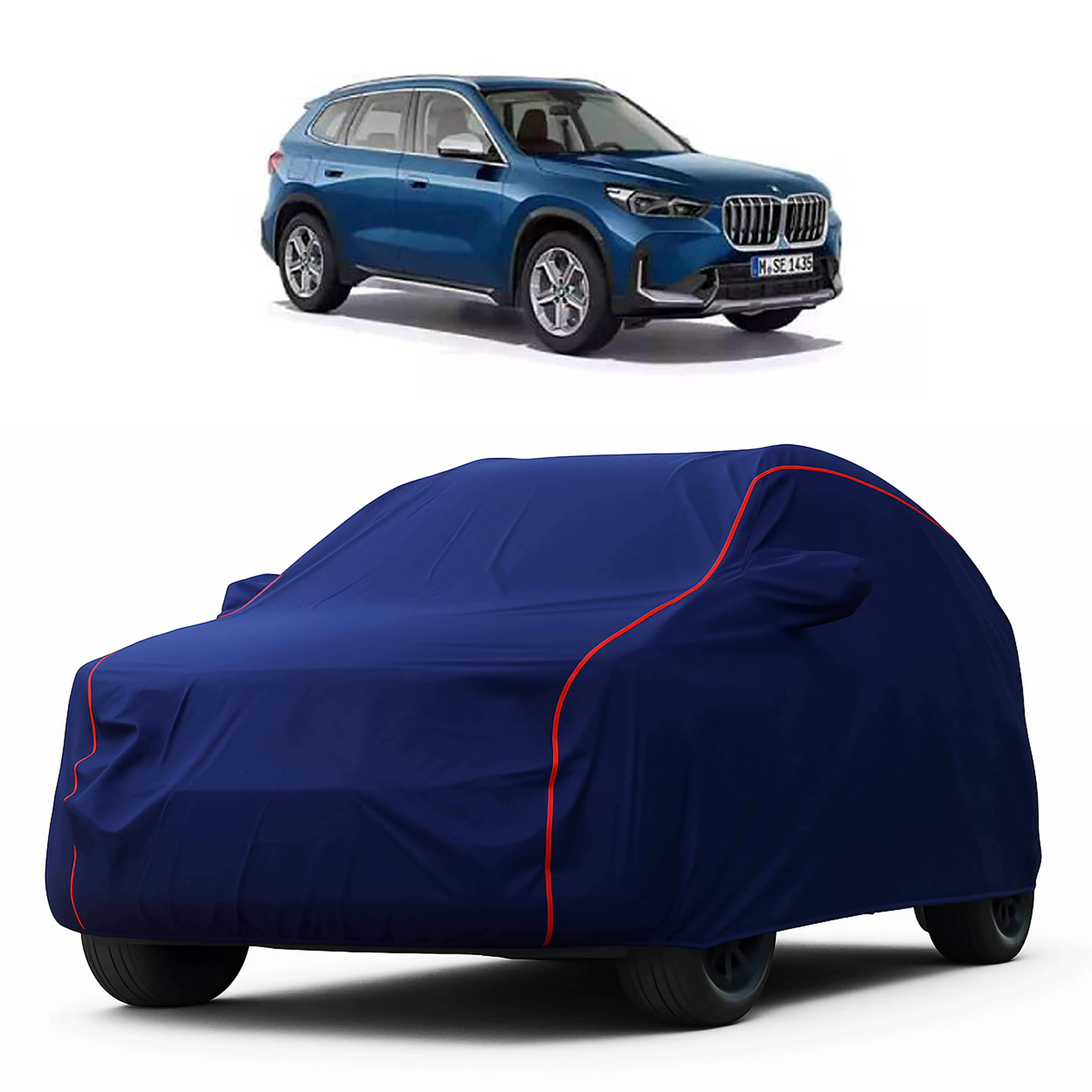     			MADAFIYA Car Body Cover for Bmw All Car Models With Mirror Pocket ( Pack of 1 ) , Blue