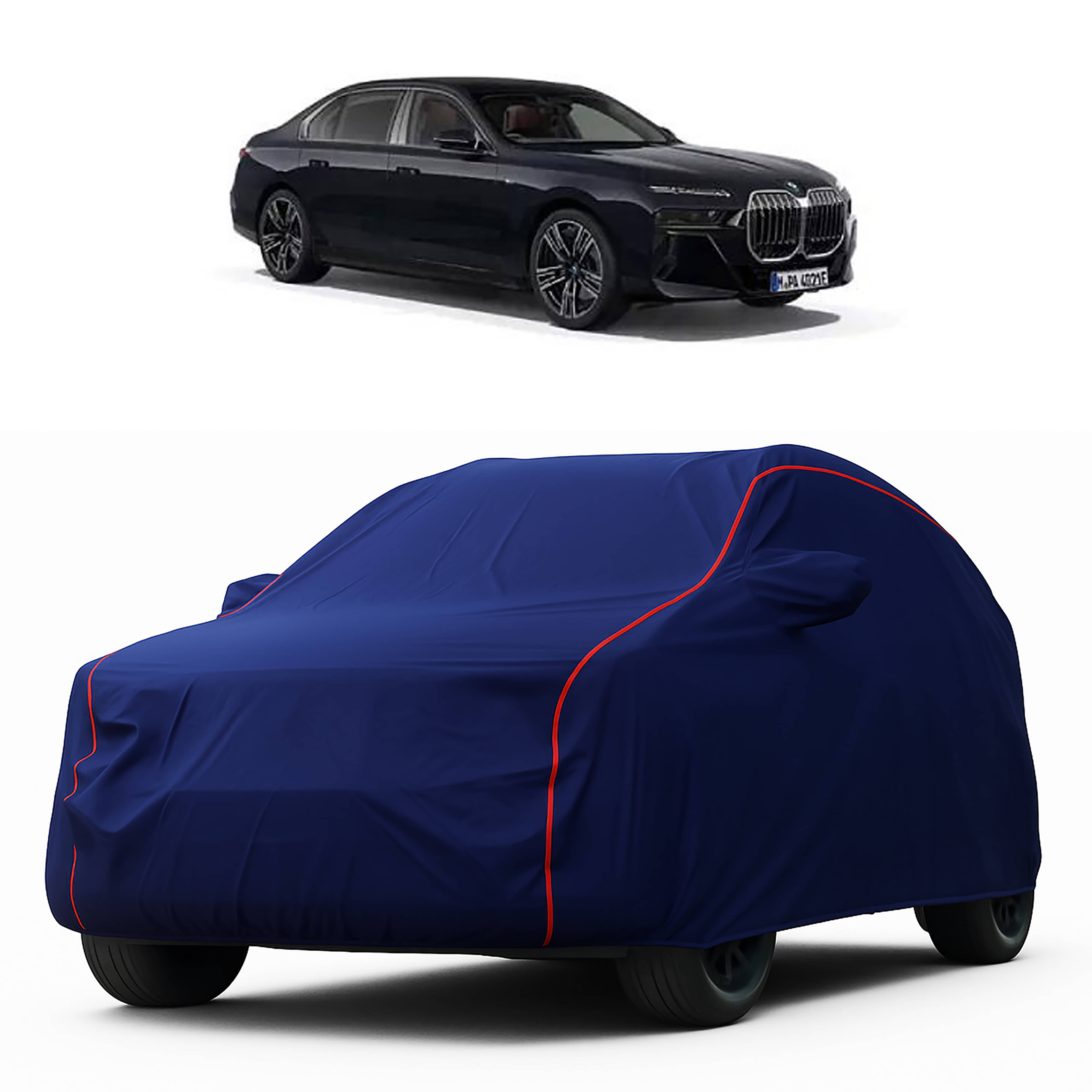     			MADAFIYA Car Body Cover for Bmw All Car Models With Mirror Pocket ( Pack of 1 ) , Blue