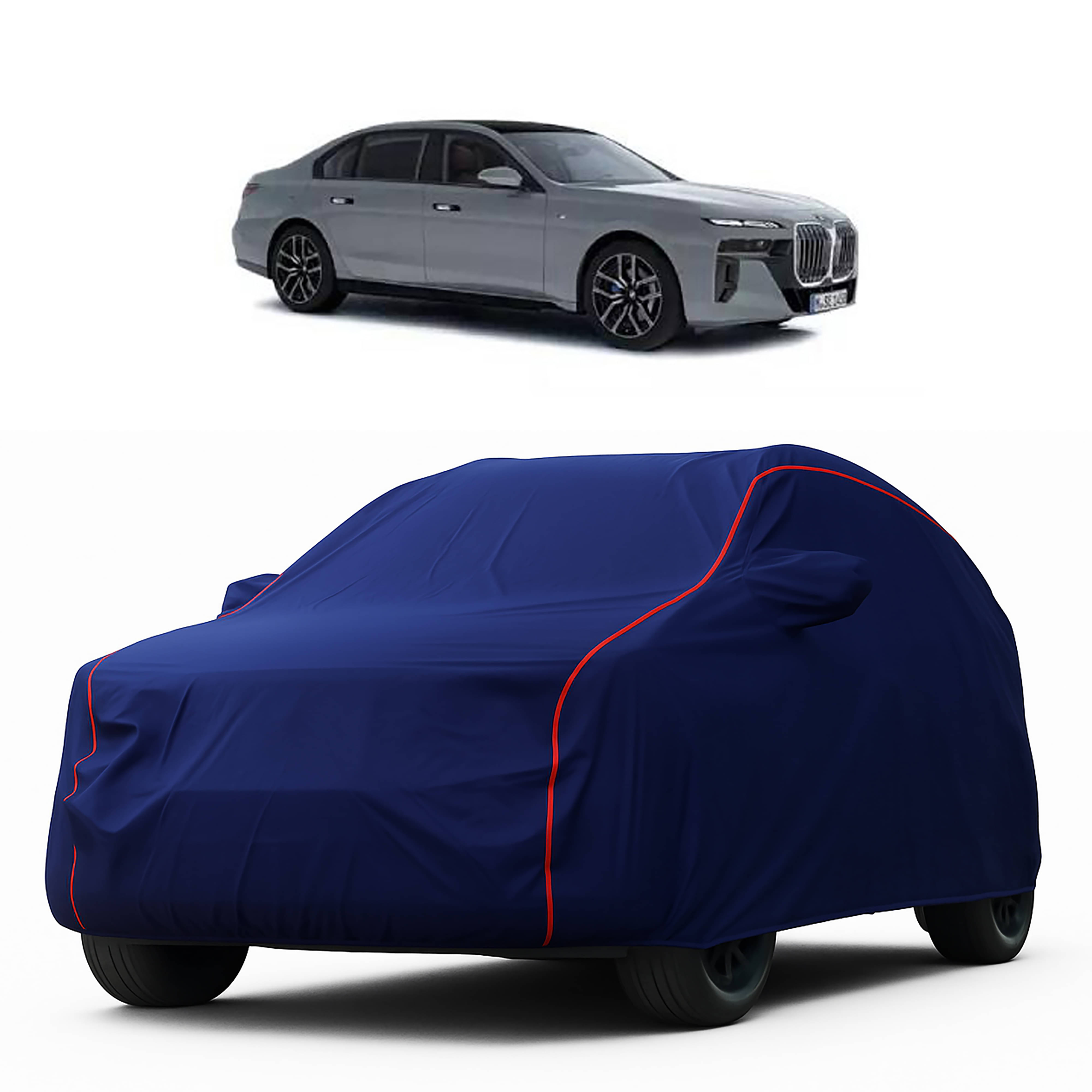     			MADAFIYA Car Body Cover for Bmw All Car Models With Mirror Pocket ( Pack of 1 ) , Blue