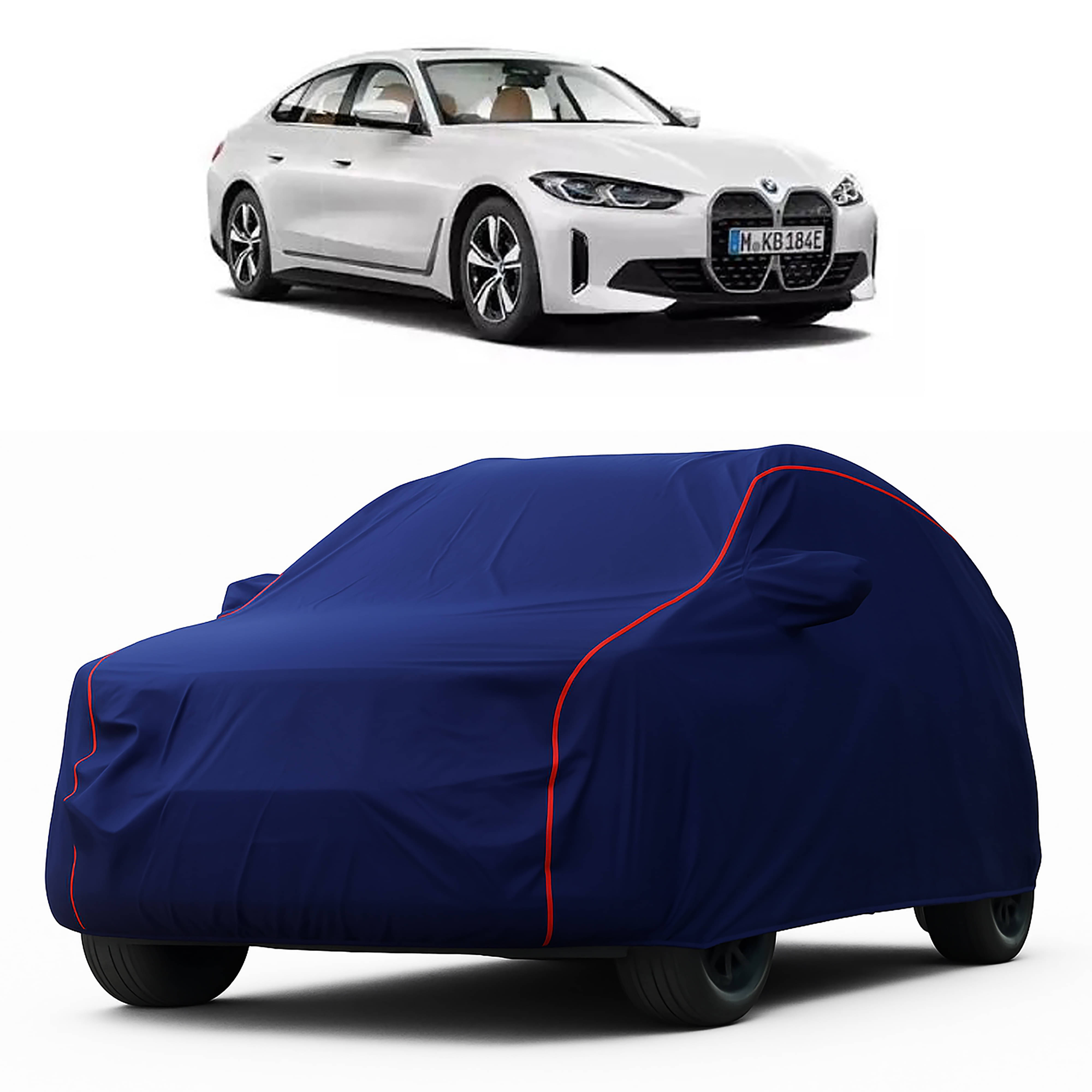    			MADAFIYA Car Body Cover for Bmw All Car Models With Mirror Pocket ( Pack of 1 ) , Blue