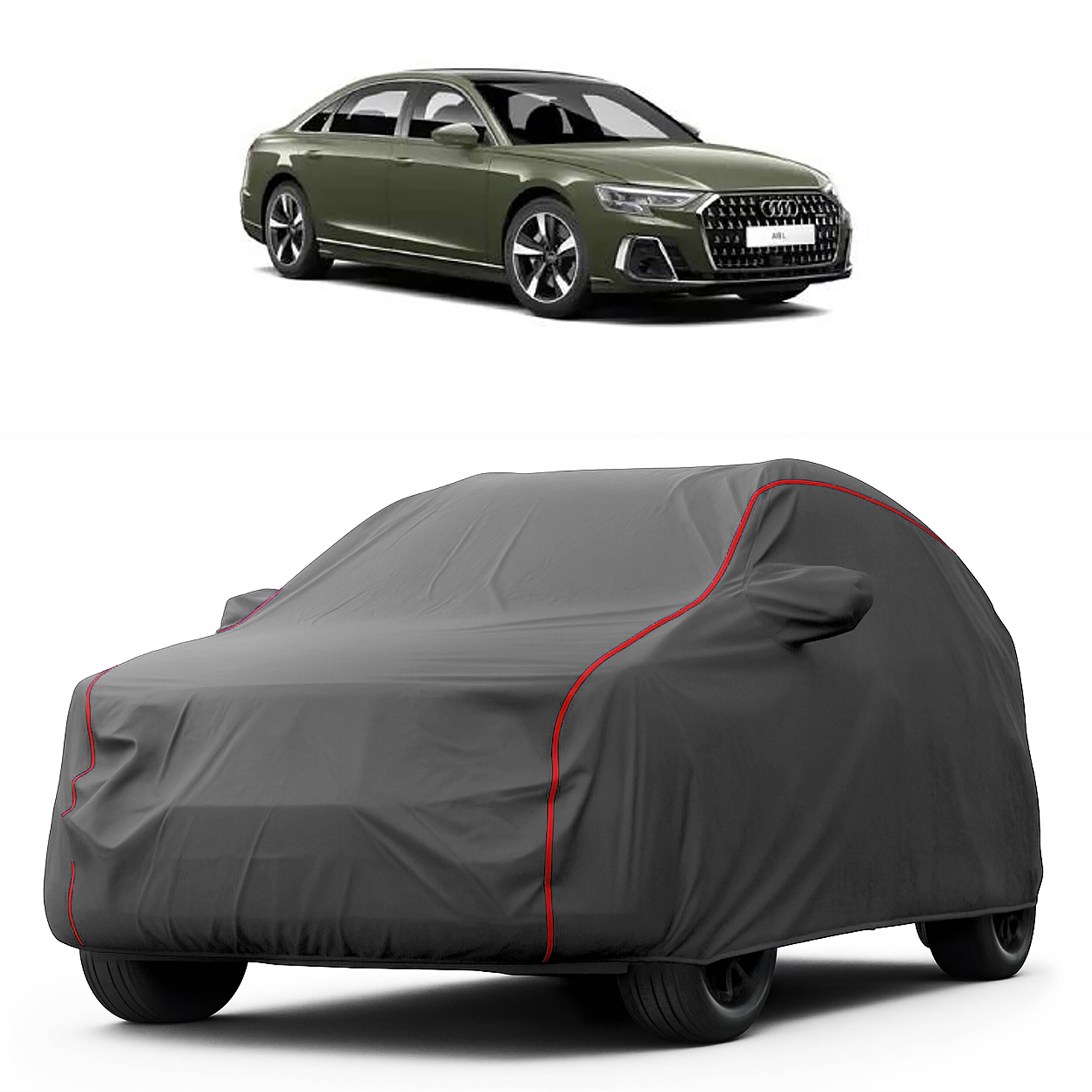     			MADAFIYA Car Body Cover for Audi All Car Models With Mirror Pocket ( Pack of 1 ) , Grey
