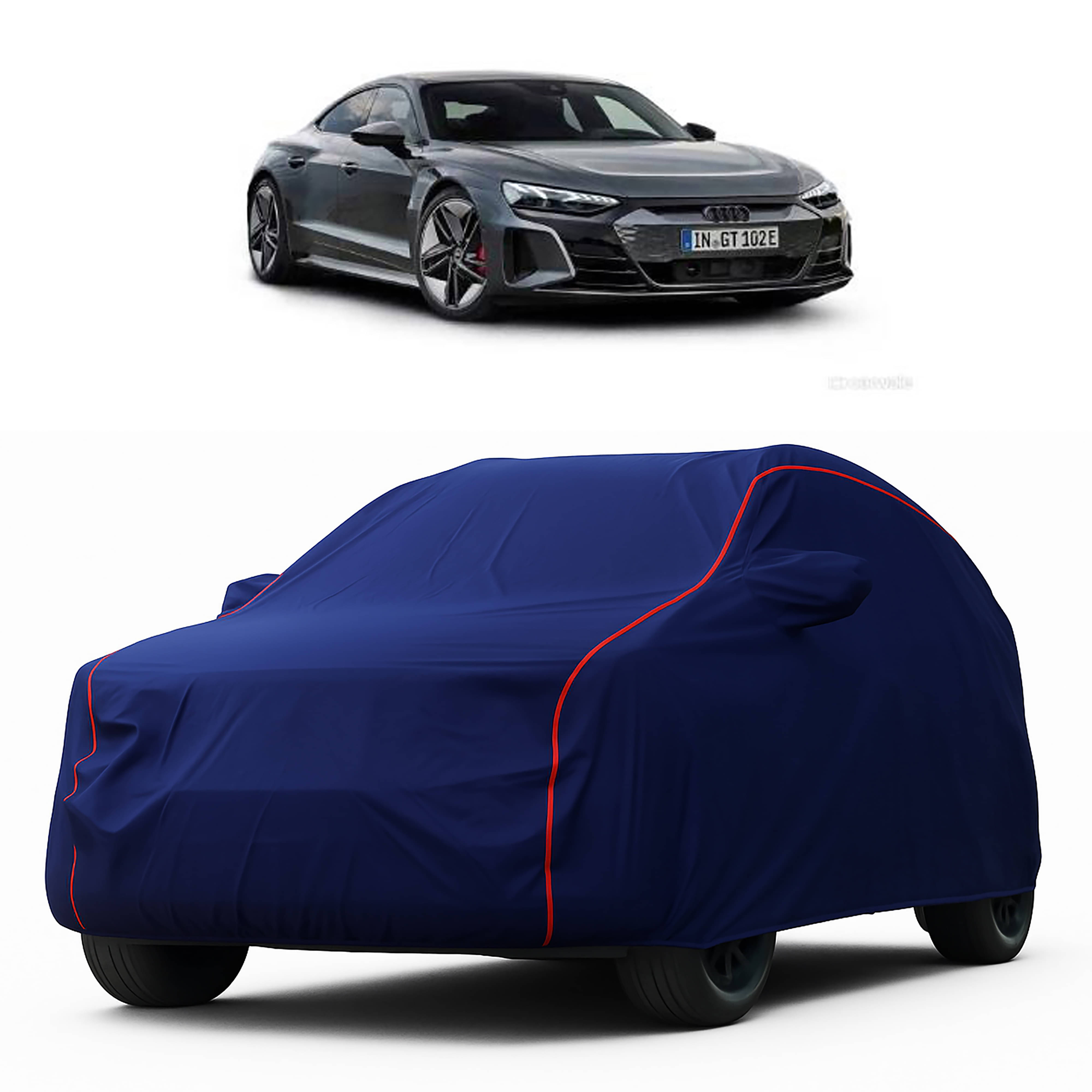     			MADAFIYA Car Body Cover for Audi All Car Models With Mirror Pocket ( Pack of 1 ) , Blue
