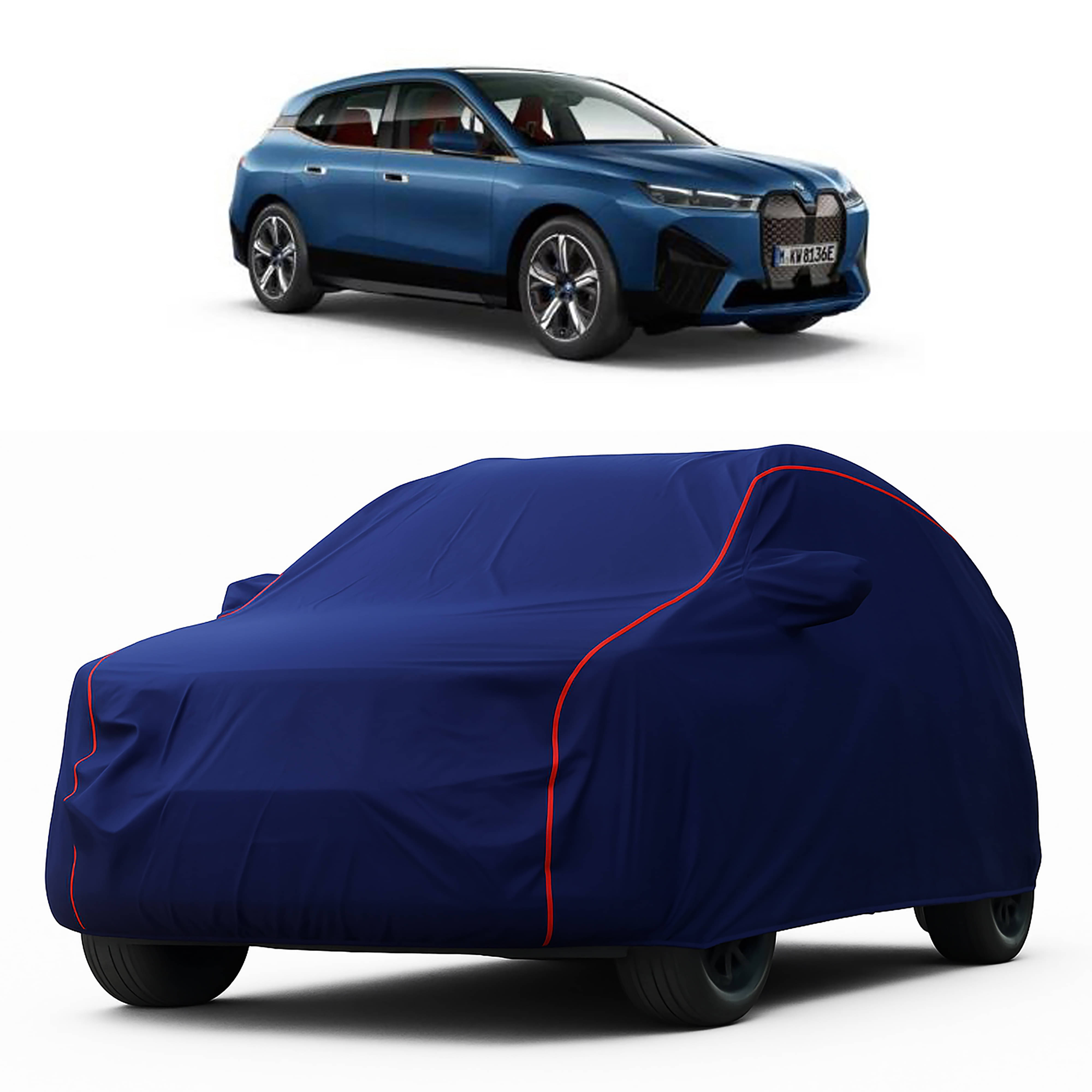     			MADAFIYA Car Body Cover for Bmw All Car Models With Mirror Pocket ( Pack of 1 ) , Blue