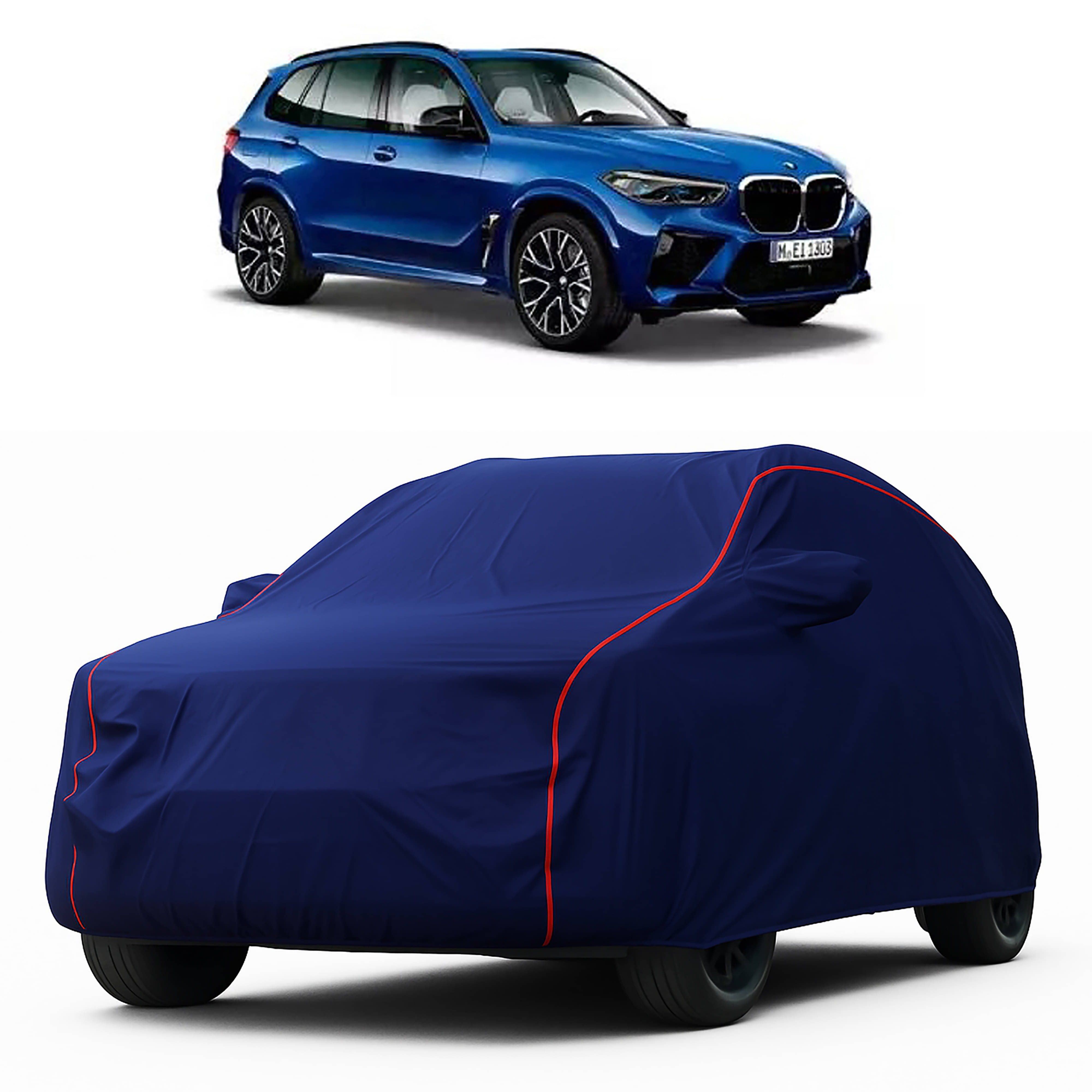     			MADAFIYA Car Body Cover for Bmw All Car Models With Mirror Pocket ( Pack of 1 ) , Blue