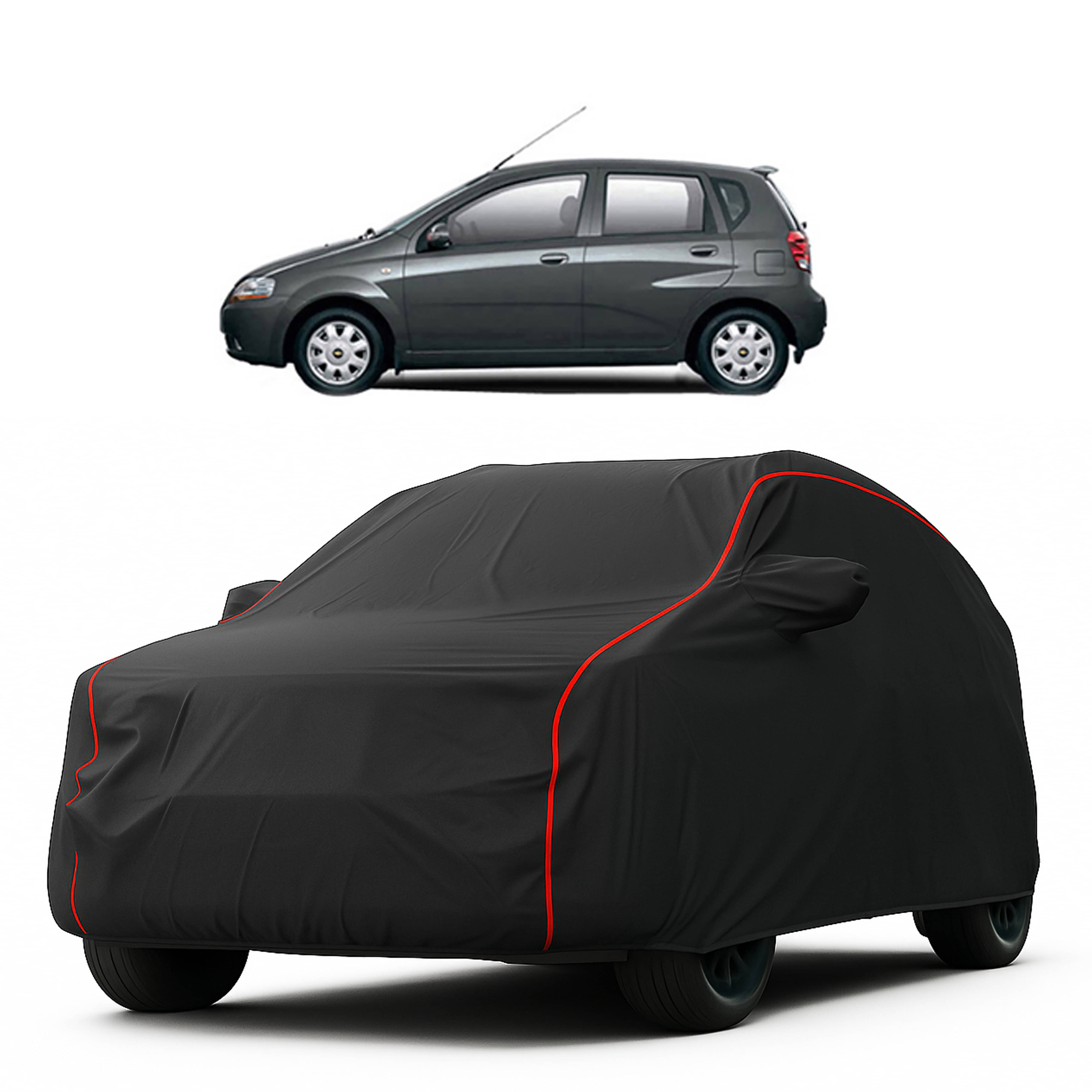     			MADAFIYA Car Body Cover for Chevrolet All Car Models With Mirror Pocket ( Pack of 1 ) , Black