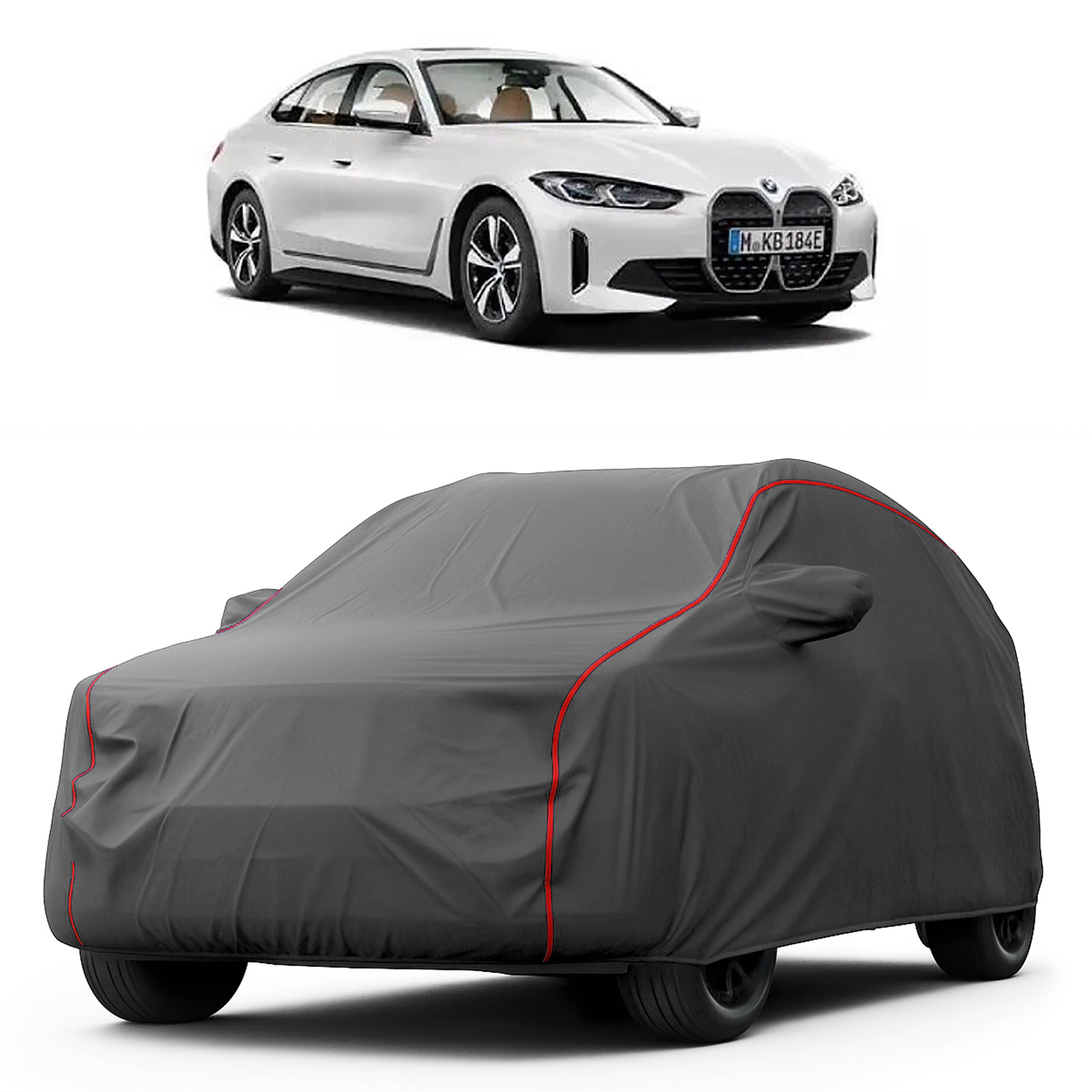     			MADAFIYA Car Body Cover for Bmw All Car Models With Mirror Pocket ( Pack of 1 ) , Grey