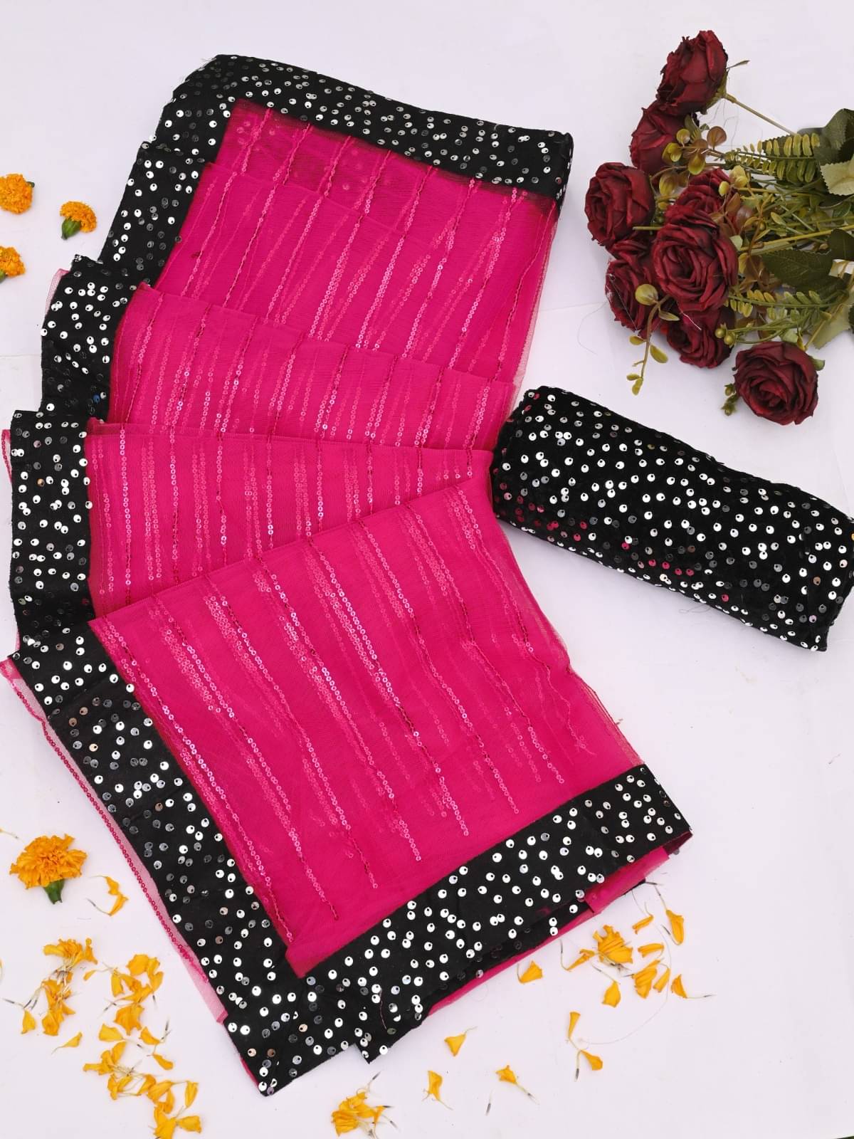 MALAVIYA FASHION Net Applique Regular Saree With Unstitched Blouse Piece ( Multicolor ) MALAVIYA FASHION Net Applique Regular Saree With Unstitched Blouse Piece ( Multicolor )