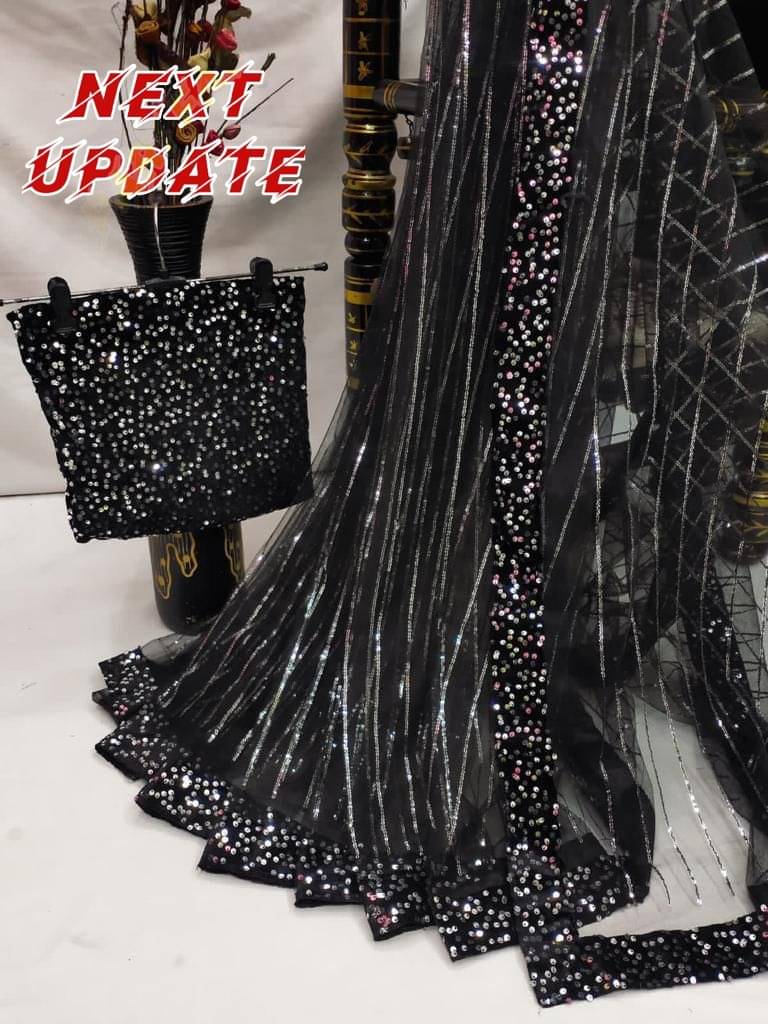MALAVIYA FASHION Net Applique Regular Saree With Unstitched Blouse Piece ( Multicolor ) MALAVIYA FASHION Net Applique Regular Saree With Unstitched Blouse Piece ( Multicolor )