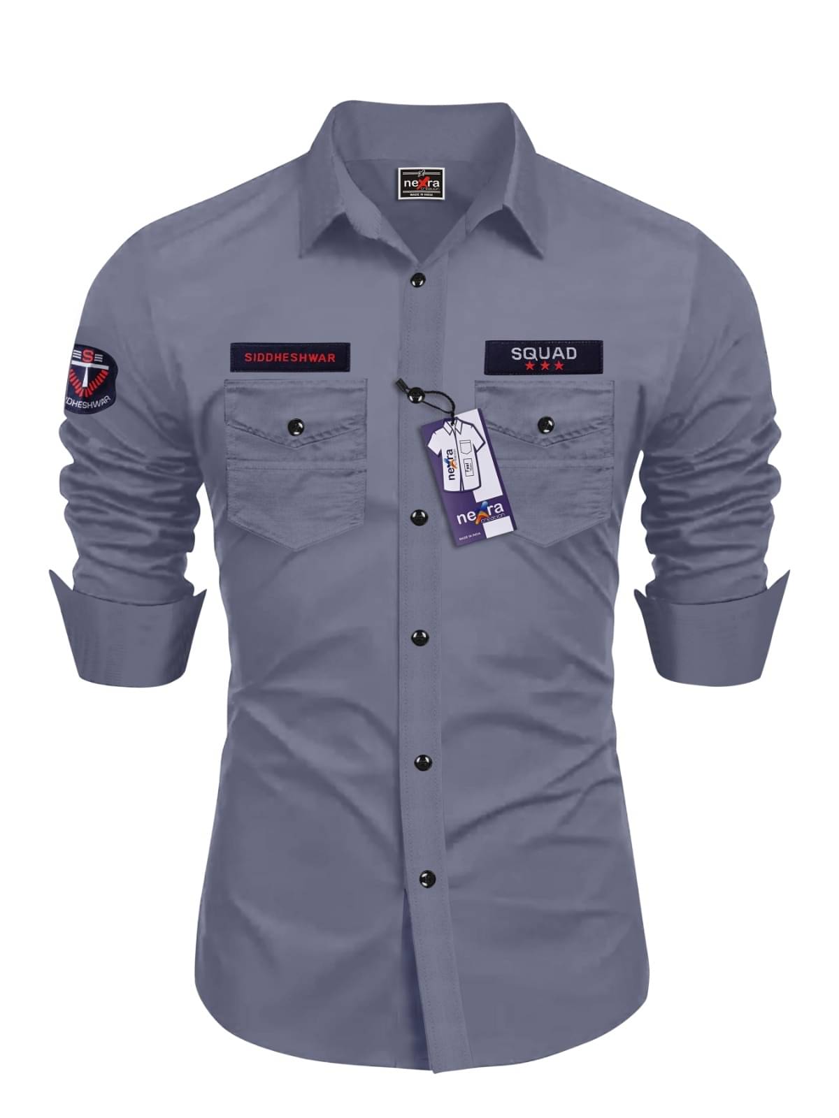 Nexra Creation Cotton Blend Regular Fit Solids Full Sleeves Men's Casual Shirt - Grey ( Pack of 1 ) Nexra Creation Cotton Blend Regular Fit Solids Full Sleeves Men's Casual Shirt - Grey ( Pack of 1 )