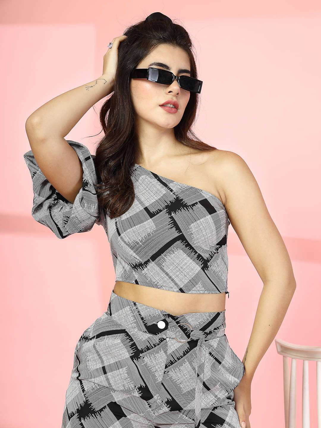     			Oomph! Women's Crepe Crop Top ( Black )