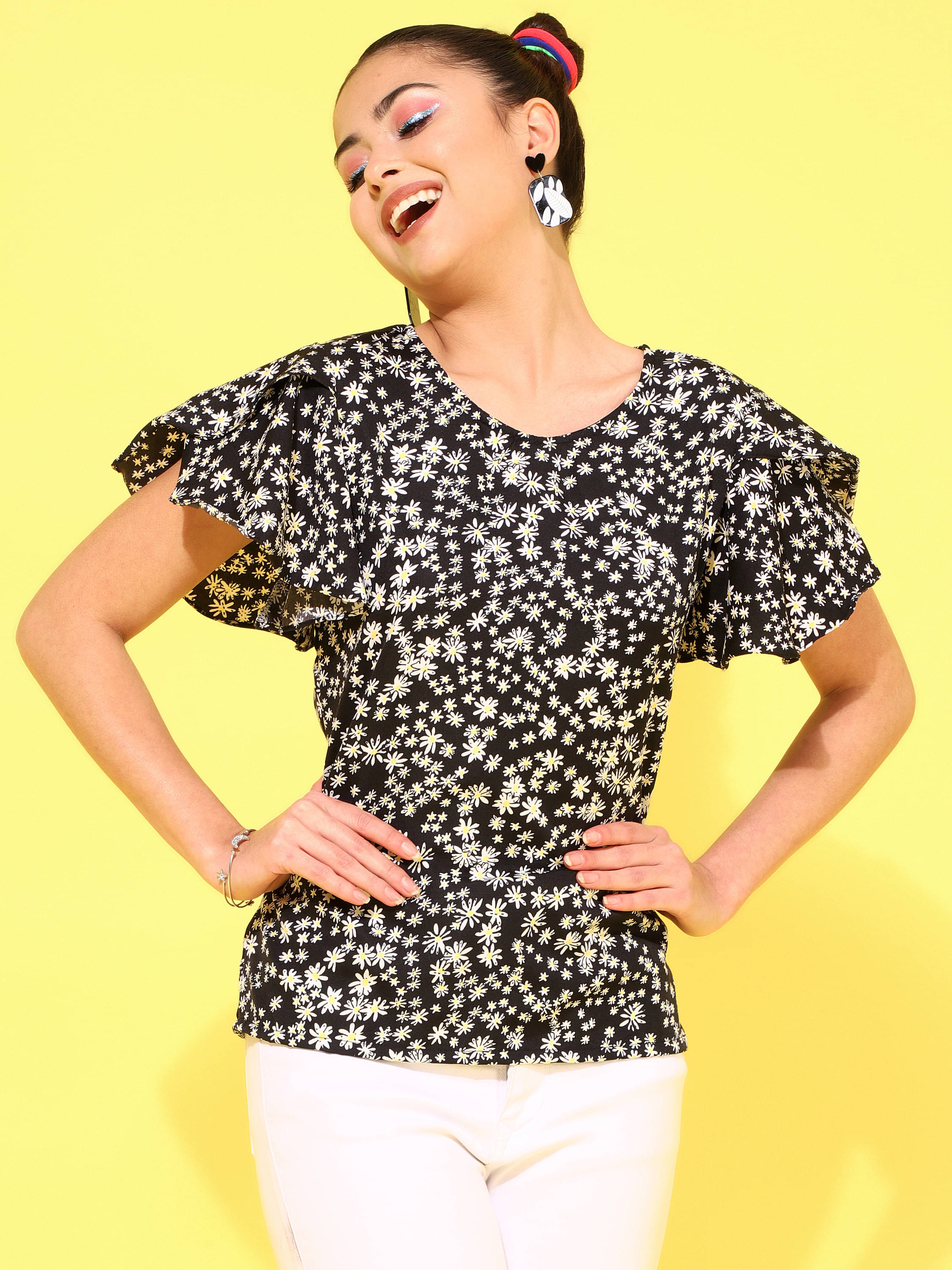     			Oomph! Women's Crepe Regular Top ( Black )