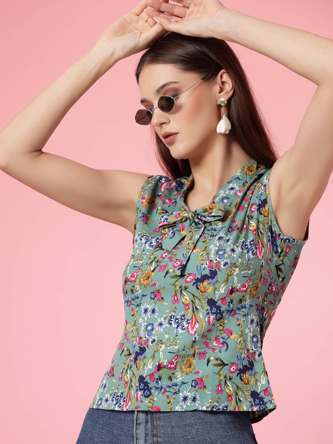     			Oomph! Women's Crepe Regular Top ( Blue )
