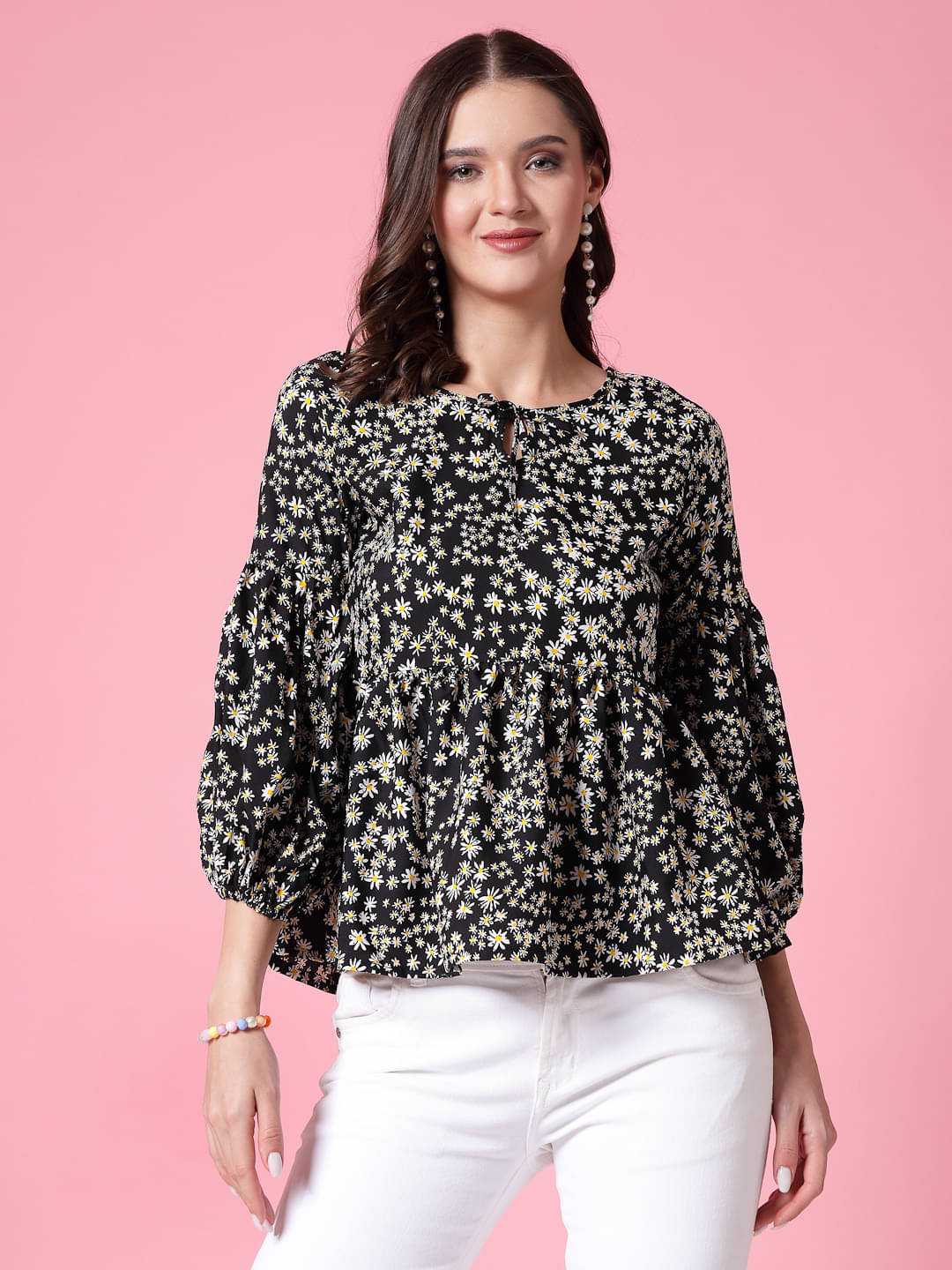 Oomph! Women's Crepe Regular Top ( Black ) Oomph! Women's Crepe Regular Top ( Black )