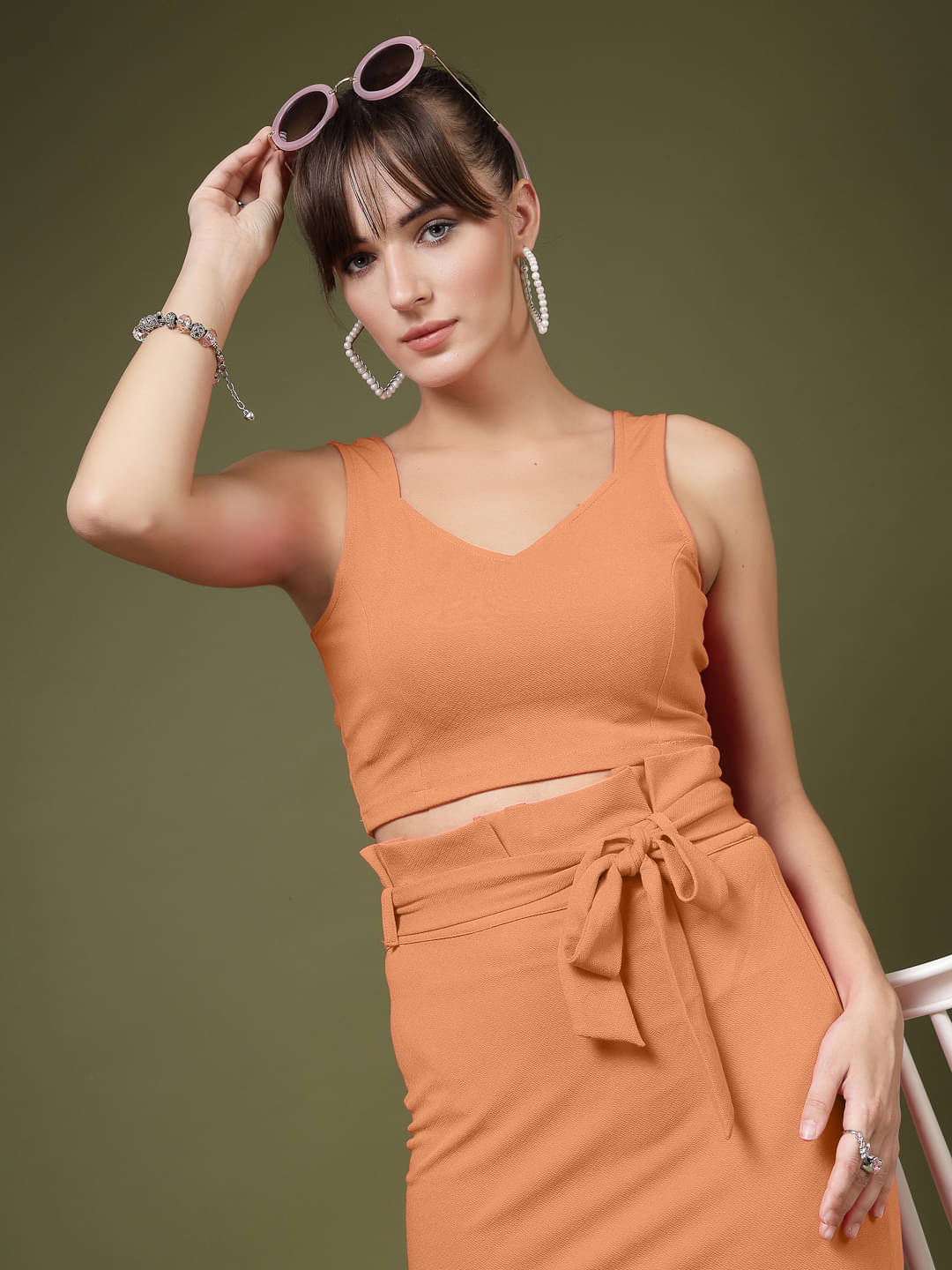 Oomph! Women's Lycra Crop Top ( Orange ) Oomph! Women's Lycra Crop Top ( Orange )