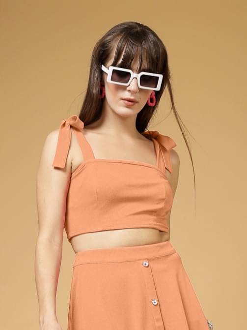     			Oomph! Women's Lycra Crop Top ( Orange )
