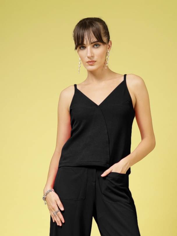 Oomph! Women's Lycra Crop Top ( Black ) Oomph! Women's Lycra Crop Top ( Black )