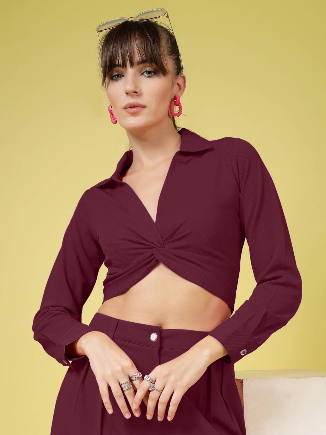 Oomph! Women's Lycra Crop Top ( Purple ) Oomph! Women's Lycra Crop Top ( Purple )