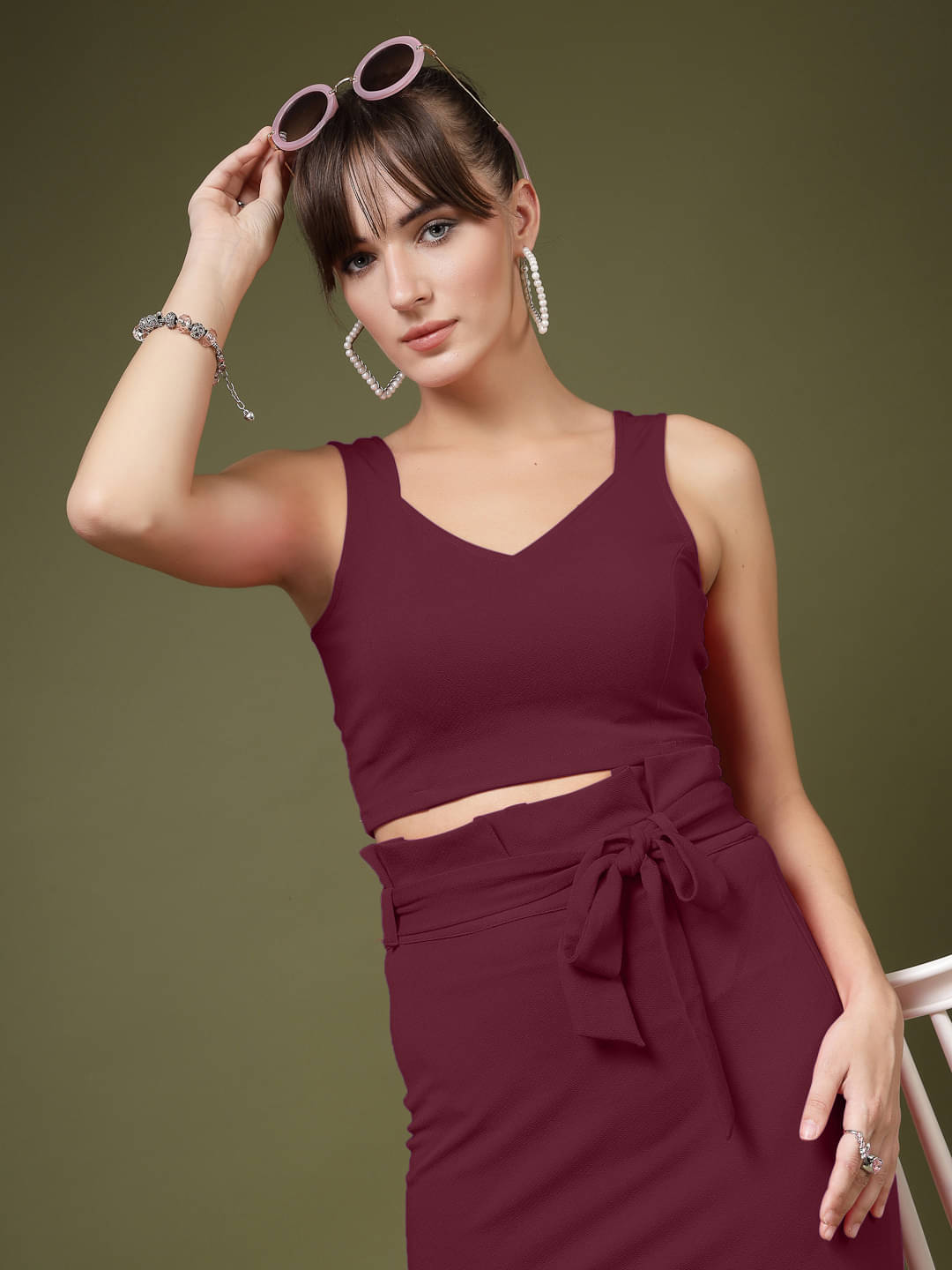     			Oomph! Women's Lycra Crop Top ( Purple )
