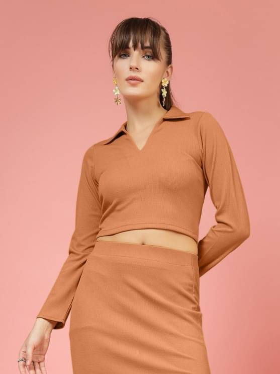     			Oomph! Women's Lycra Regular Top ( Orange )