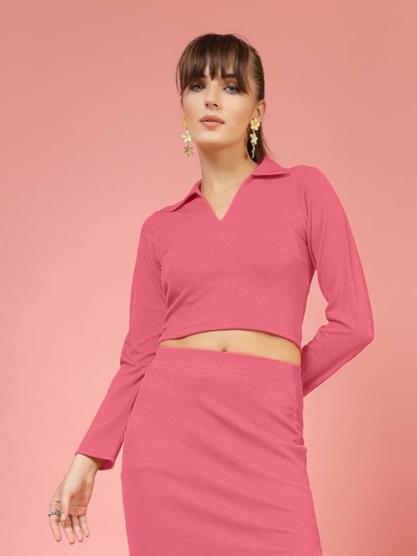 Oomph! Women's Lycra Regular Top ( Pink ) Oomph! Women's Lycra Regular Top ( Pink )