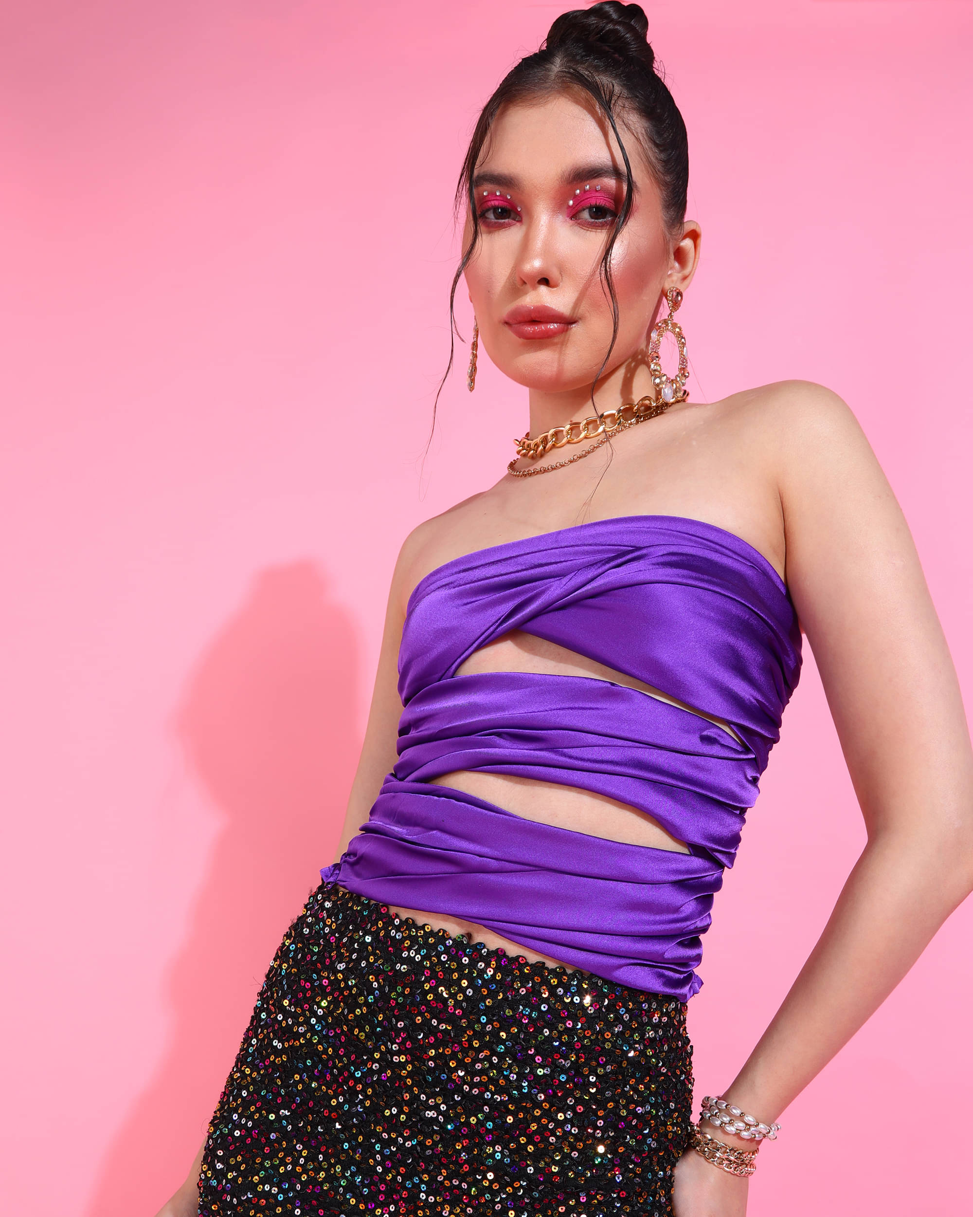 Oomph! Women's Satin Tube Top ( Purple ) Oomph! Women's Satin Tube Top ( Purple )